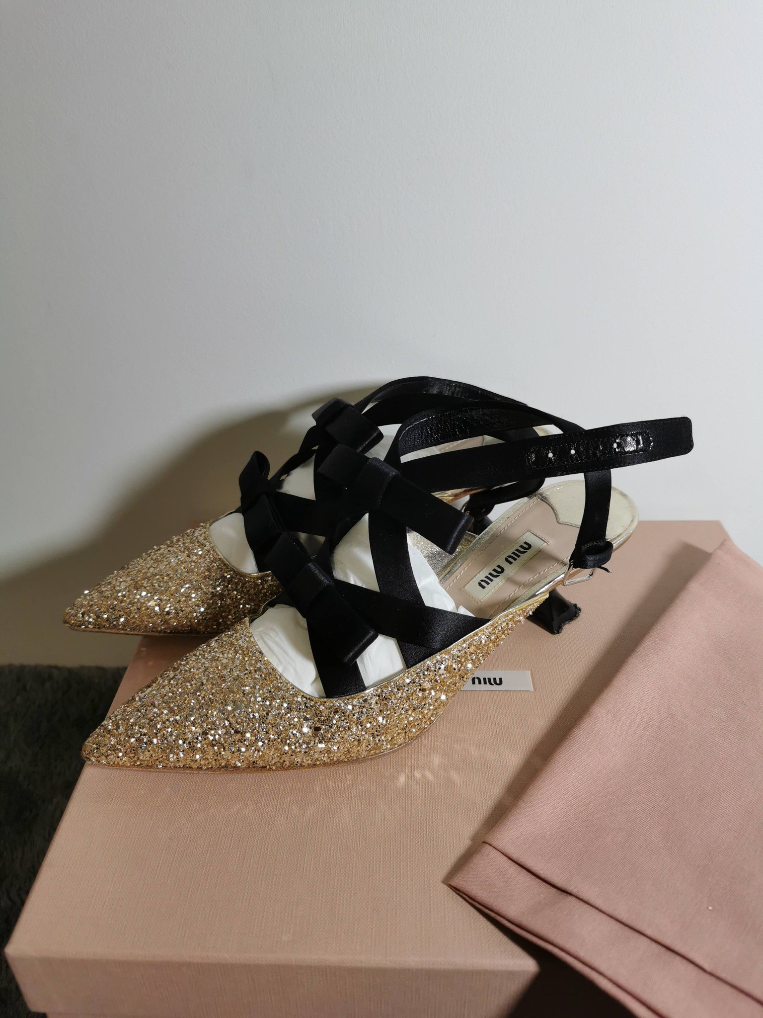 Miu Miu Glitter Ballerina Heels - Size 35.5 - photo 3