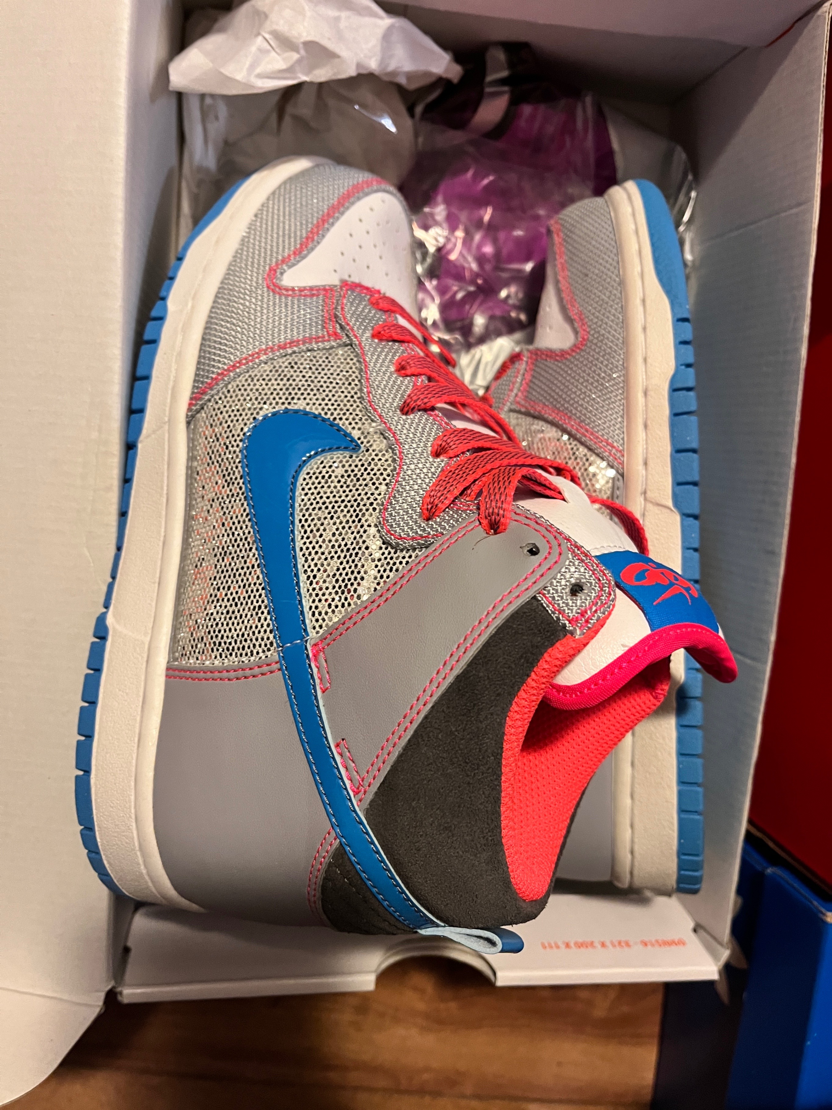 Nike Dunk High Grey Blue Sneakers - photo 3