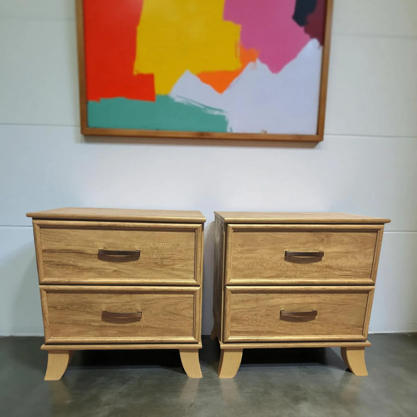 Modern Ash Wood Matching Night Stands