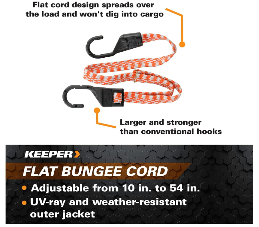 Keeper Adjustable Flat Bungee 10–54 in + bonus - photo 3