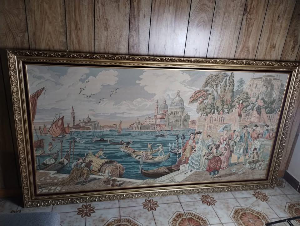 Vintage Arazzo Embroidered Venetian Tapestry Hand Made in Italy - photo 3