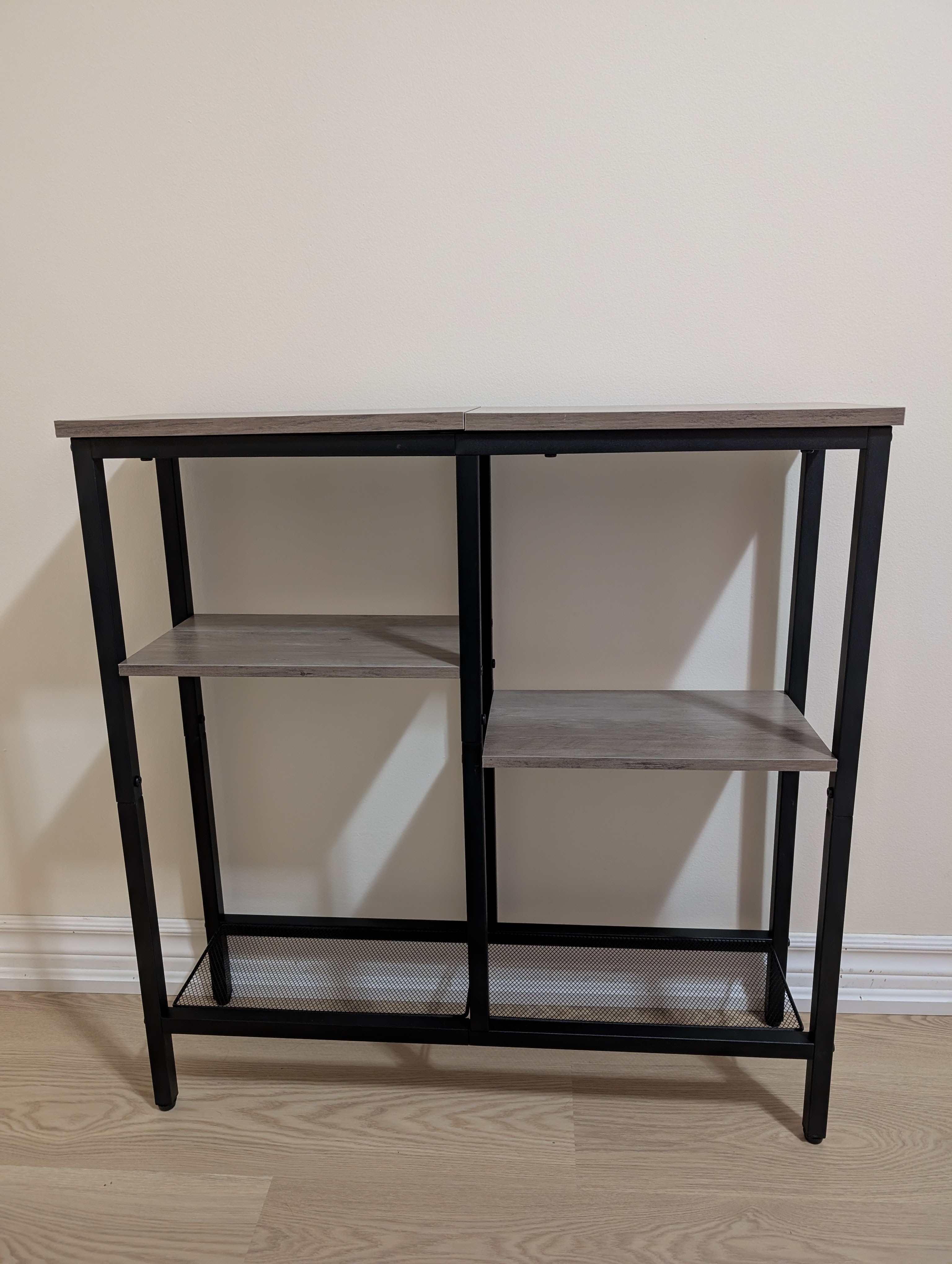 Console Table with Shelves - Grey and Black - photo 3