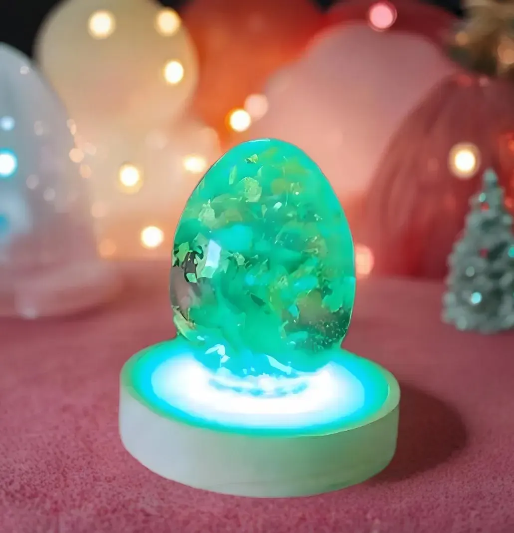 Handmade Resin Night Light and Decorative Egg - photo 3