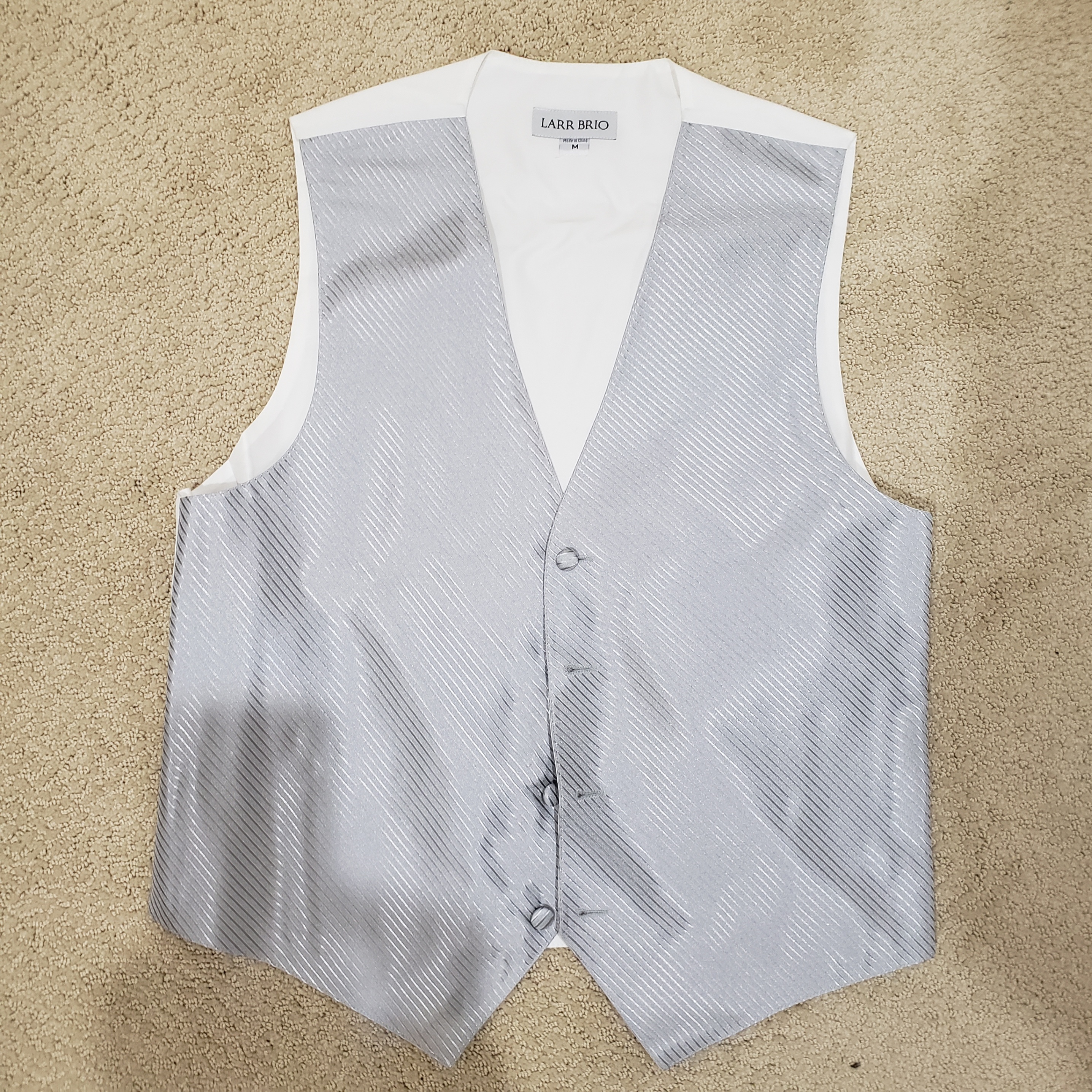 Men’s Silver Pinstripe Vests or Waistcoats Small and Medium