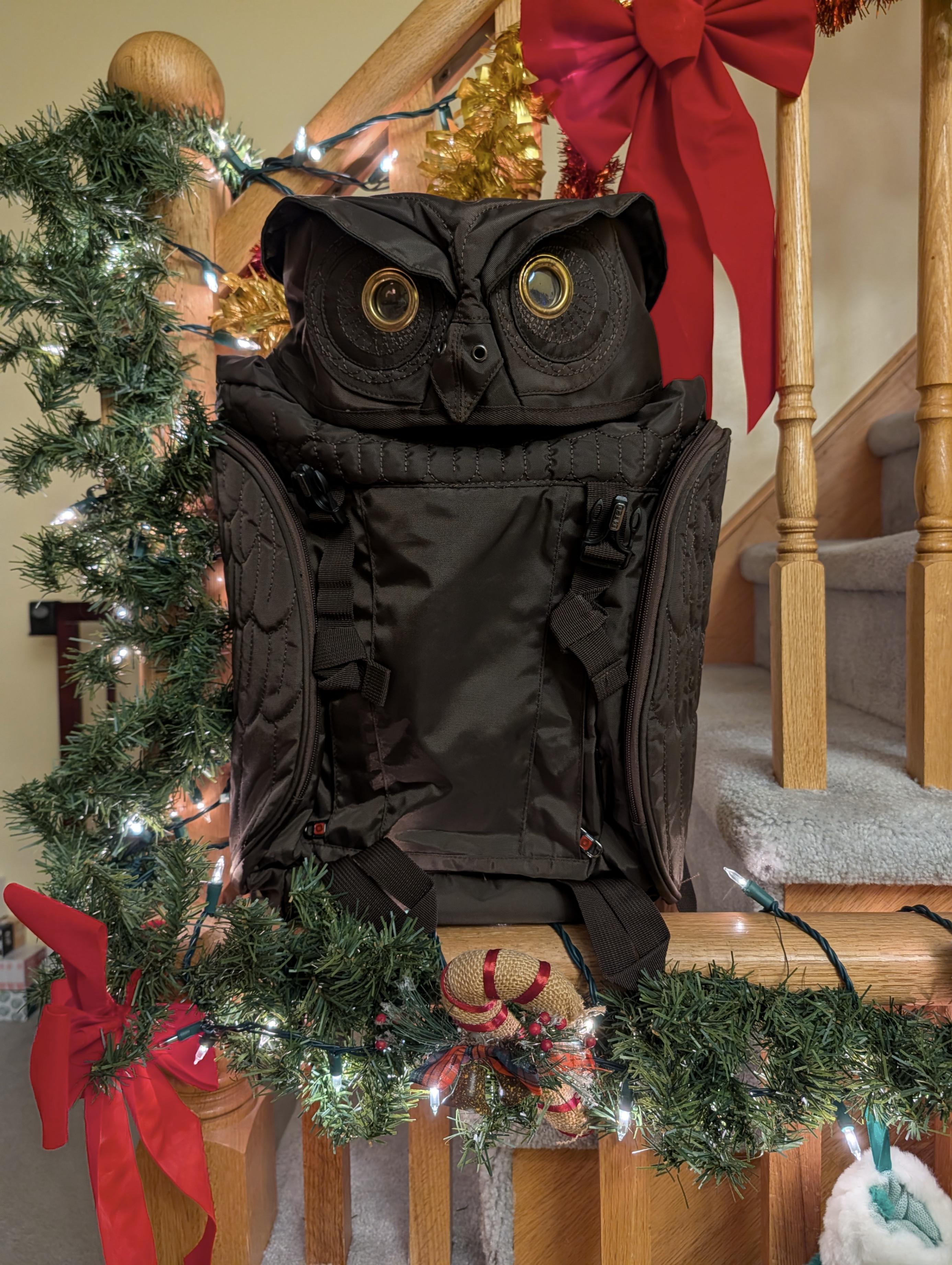 Ozuko Brown Owl Laptop Backpack