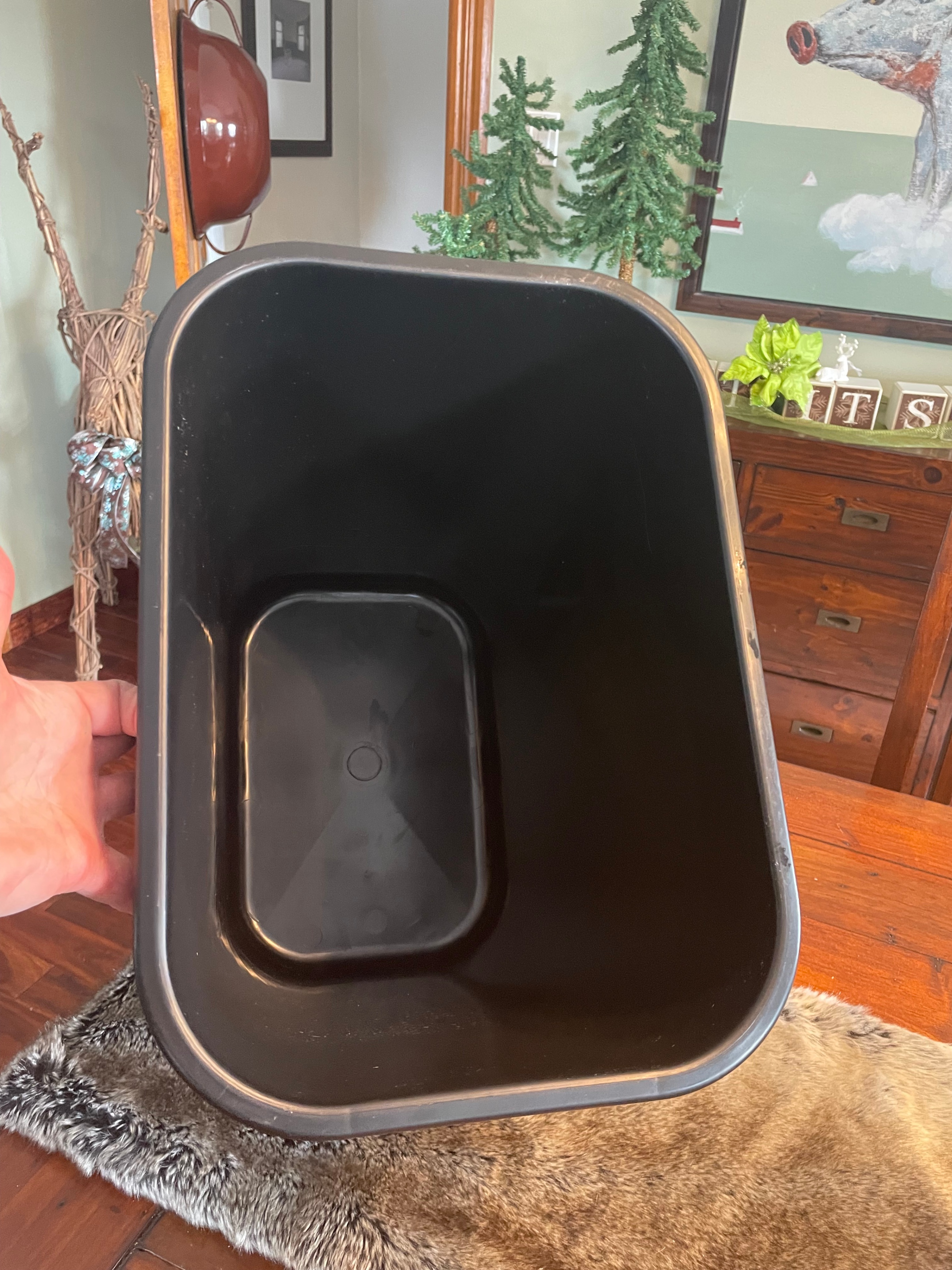 Black Plastic Garbage / Trash Bin - photo 3
