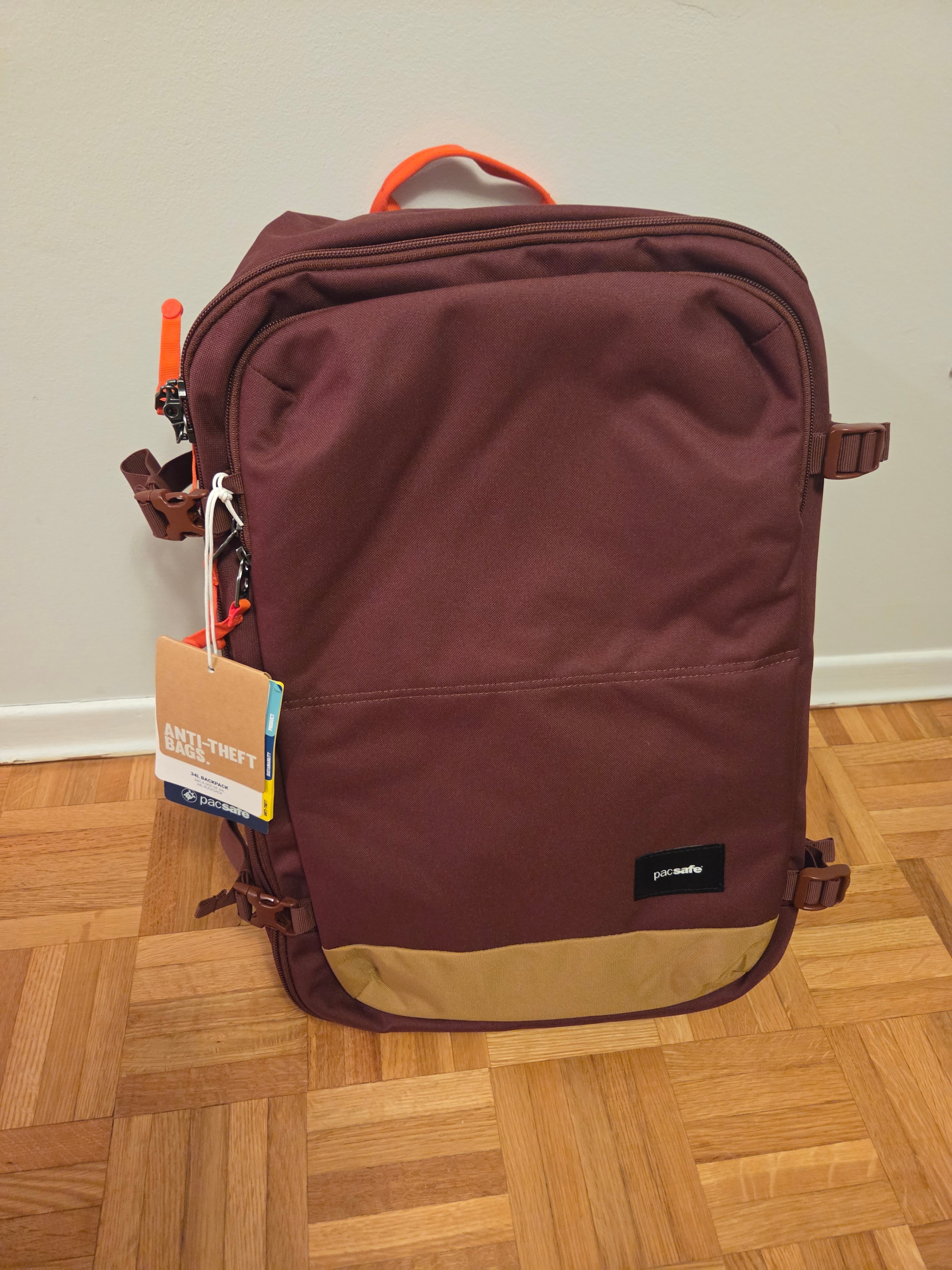 Brand New - Pacsafe GO 34L anti-theft carry-on backpack Red - photo 2