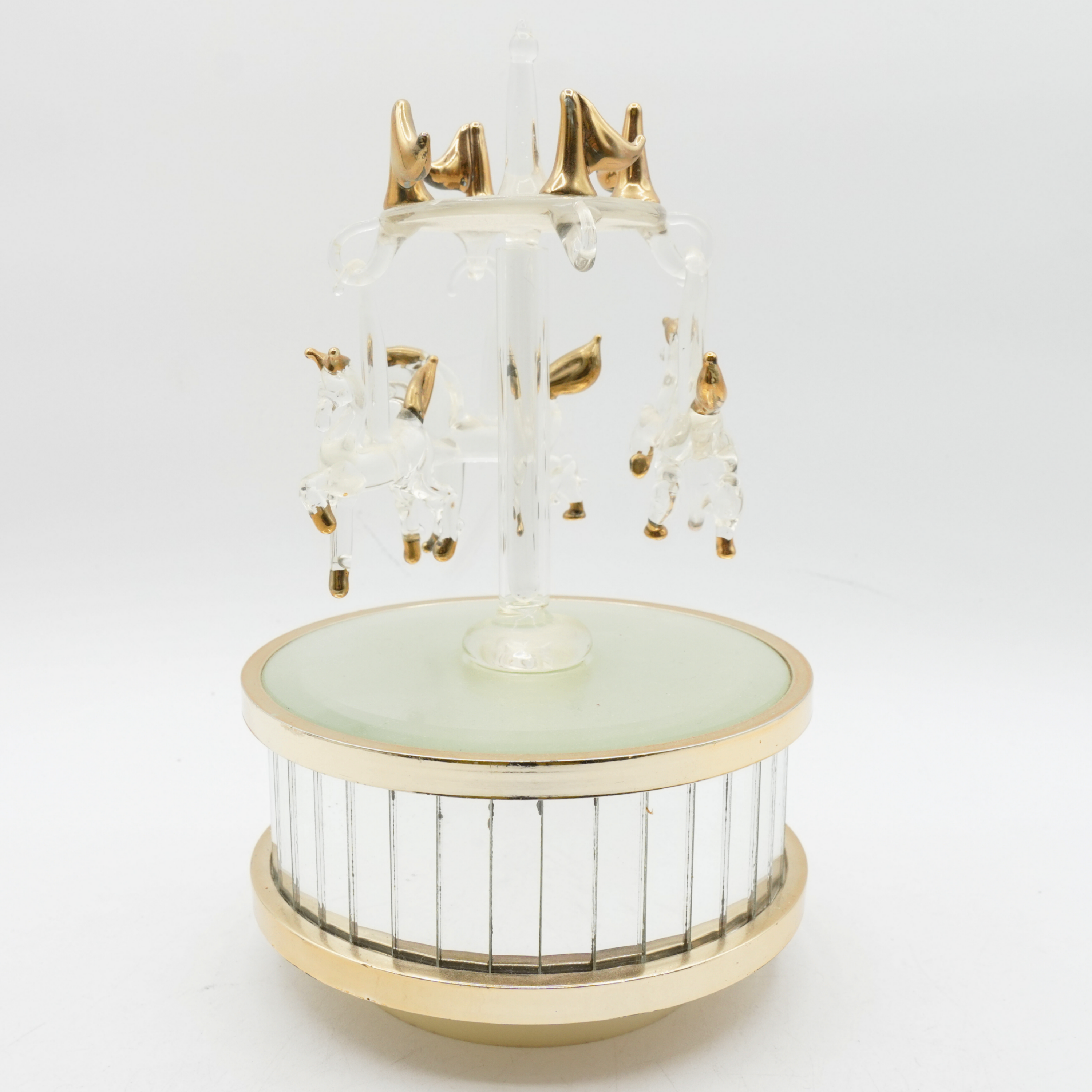Vintage Glass Carousel Music Box - photo 4