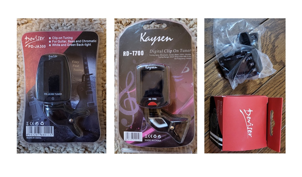 3 Different Clip-On Guitar Tuners Brand New – Great Value Bundle