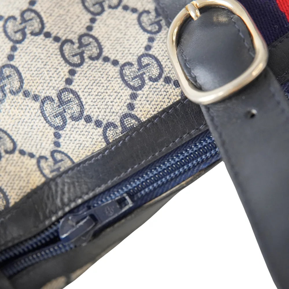 GUCCI Vintage Sherry Line Shoulder Bag - Navy image indicator(6)