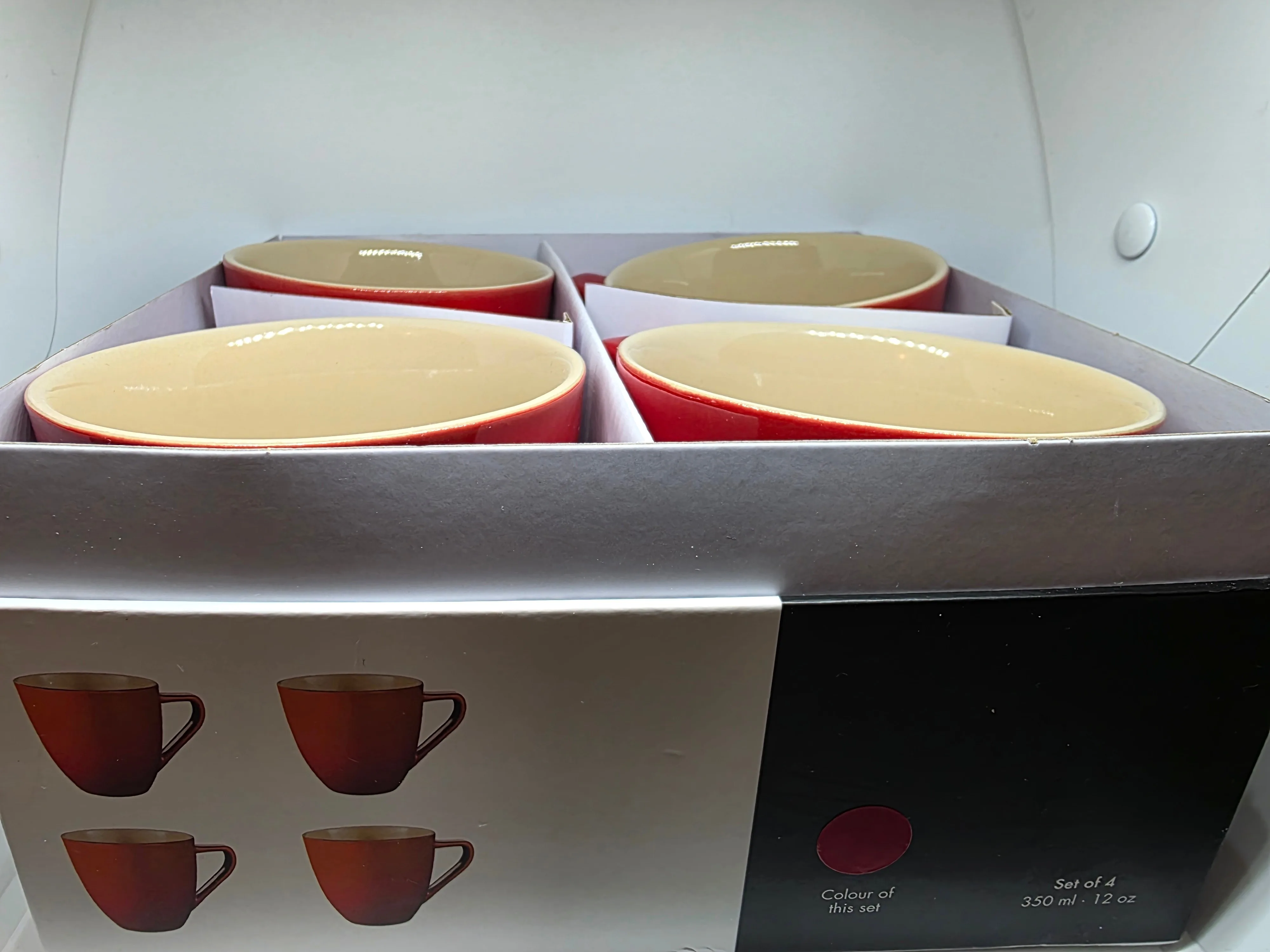Le Creuset Red Stoneware Mugs - Set of 4 - Brand New 350ml/12 oz image indicator(8)
