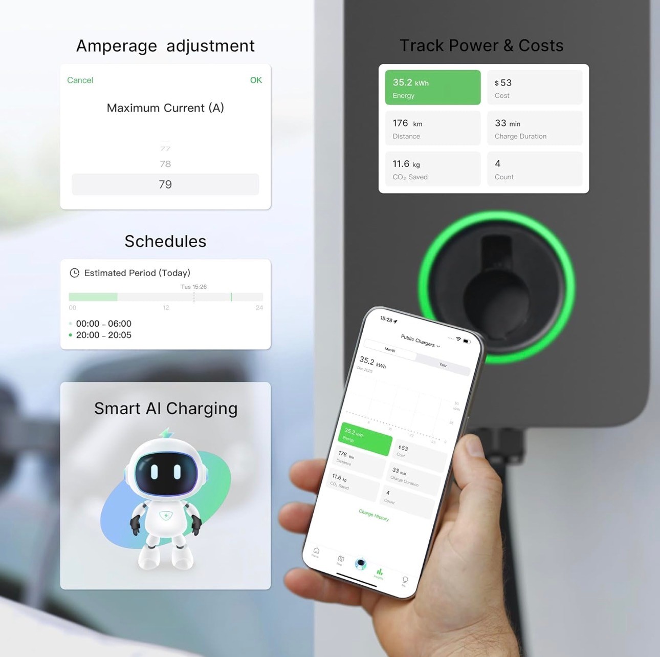 Autel MaxiCharger Electric Vehicle Charger AI Level 2 App 80 Amp - photo 4