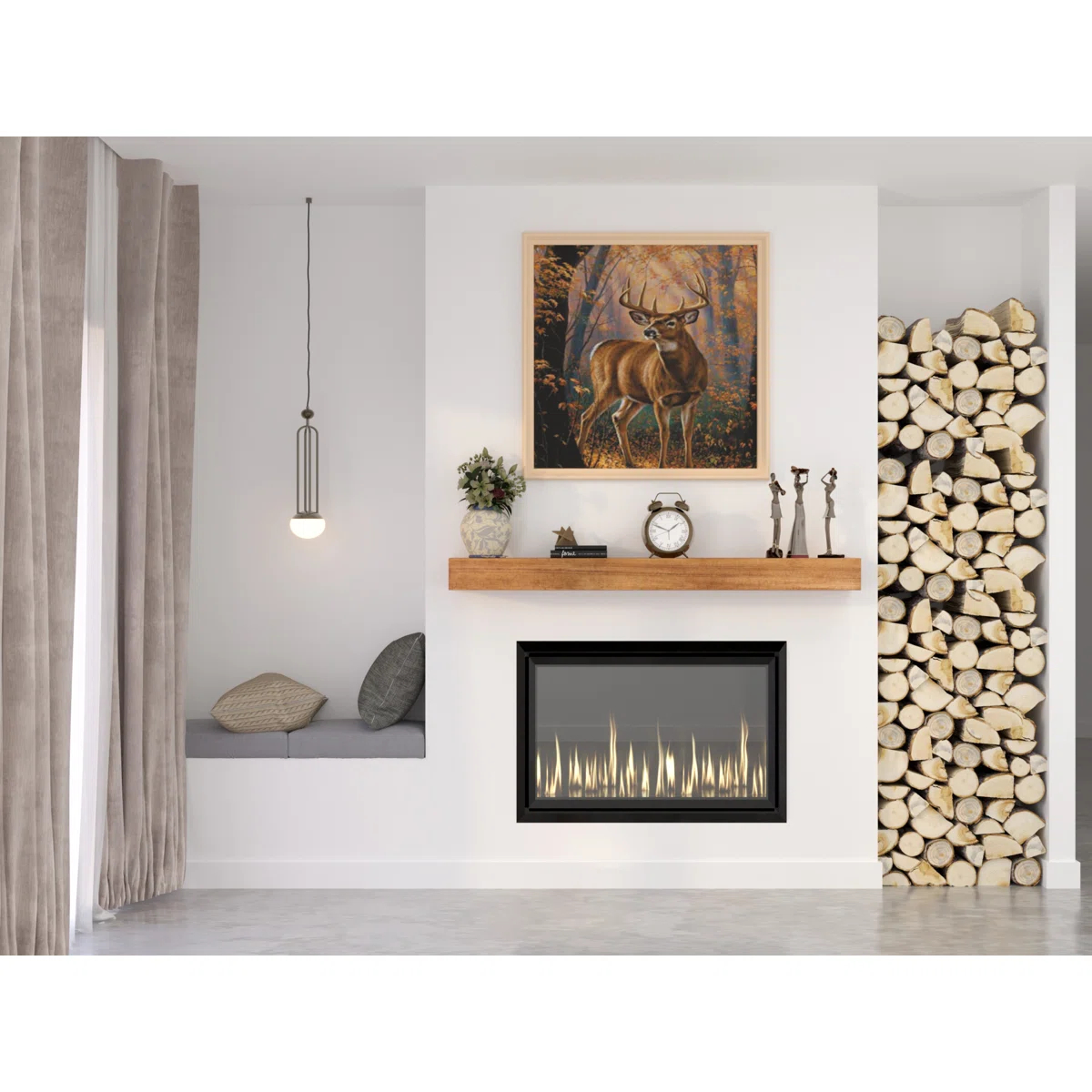Modern Farmhouse Fireplace Shelf Mantel - 48" - photo 5