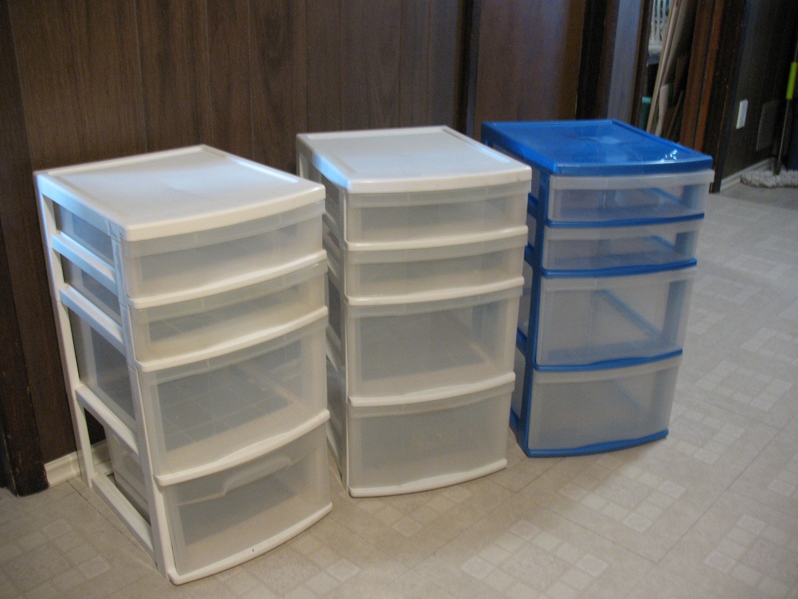 Three 4 Drawer Clear Plastic Storage Towers - photo 2