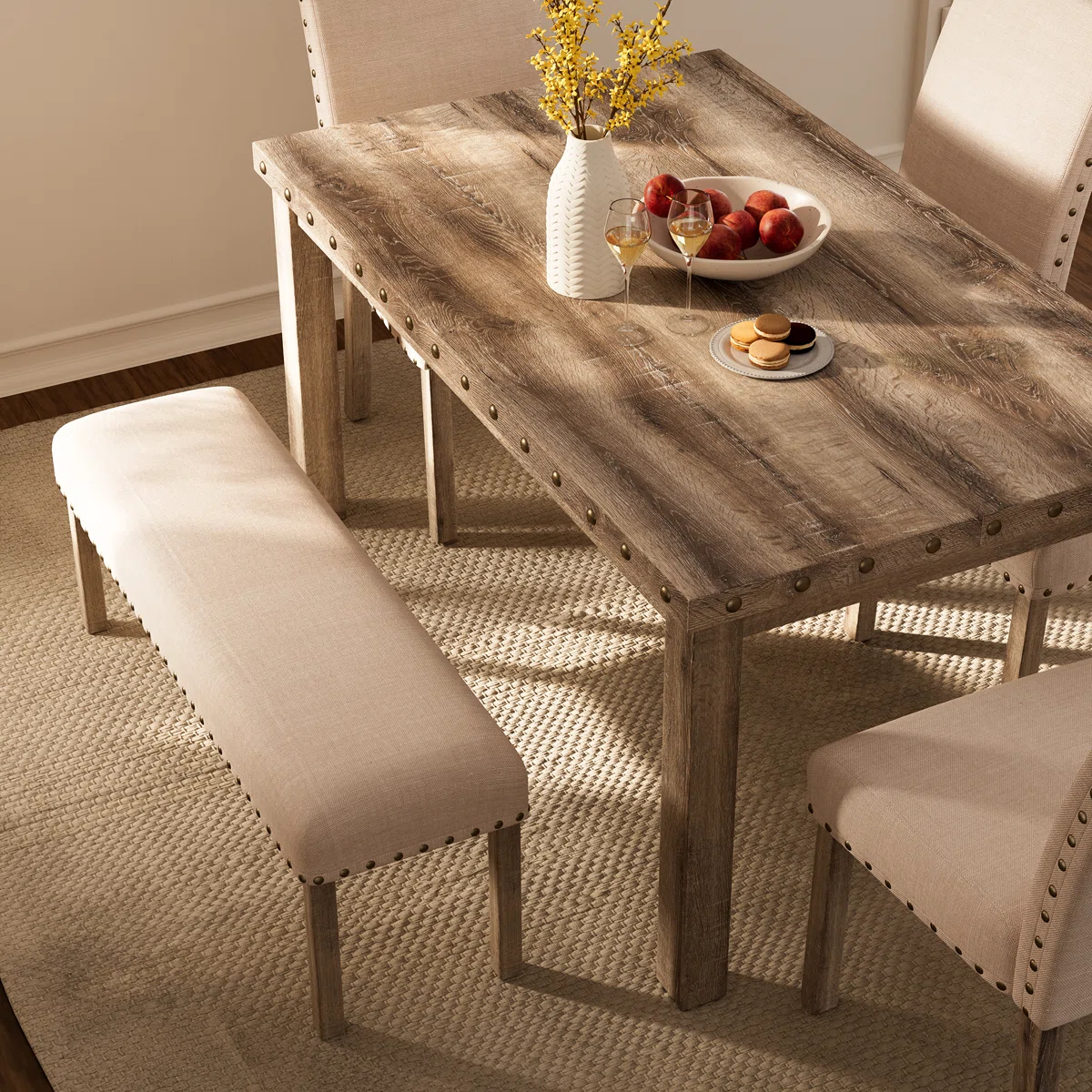 Gracie Oaks Fort Rustic Wood Dining Table - 60x36 - photo 4