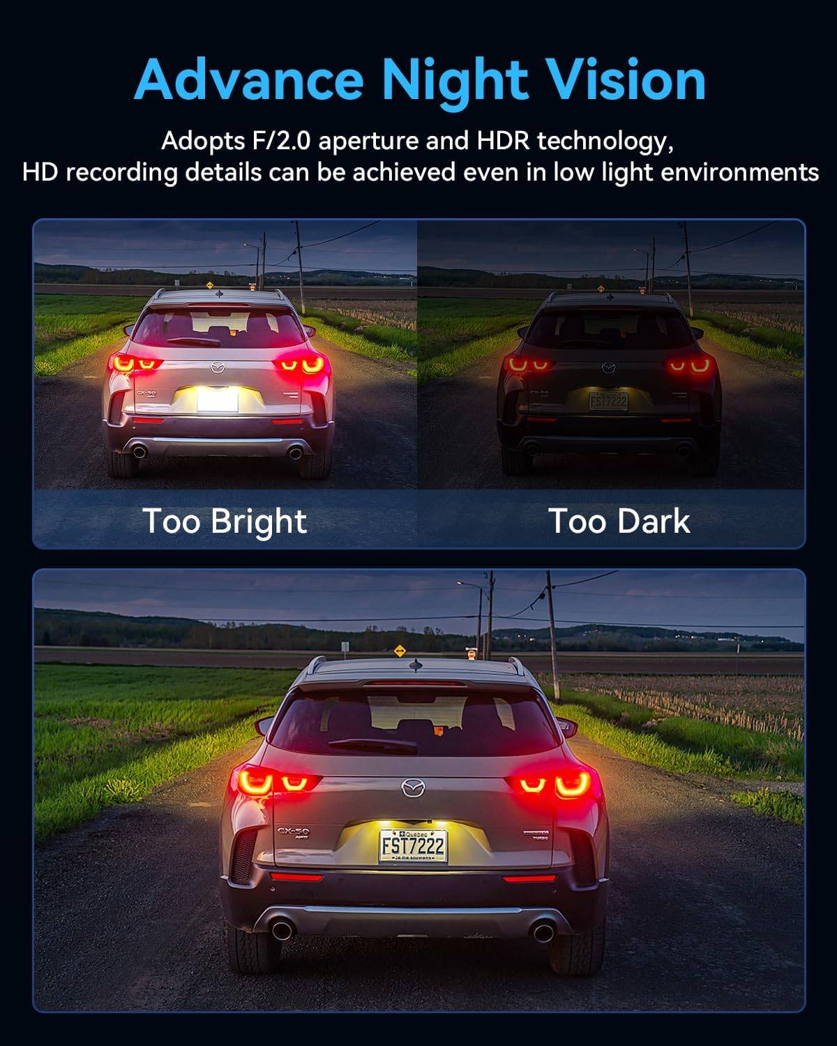 Triple Camera 4K Full HD Dash Camera Inside 3 Channel - photo 3