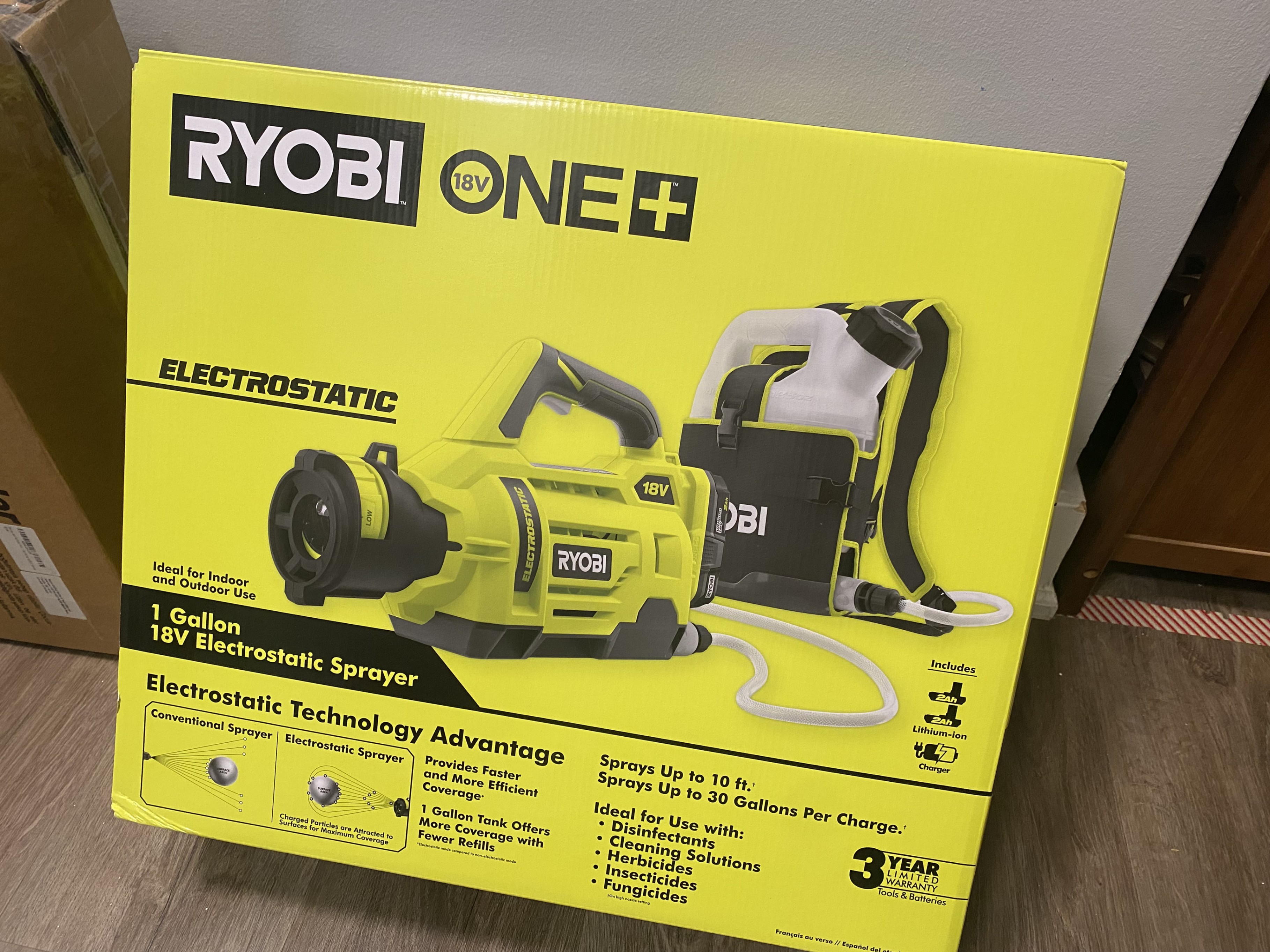 RYOBI ONE+ 18-Volt Lithium-Ion Cordless Electrostatic Sprayer - photo 2