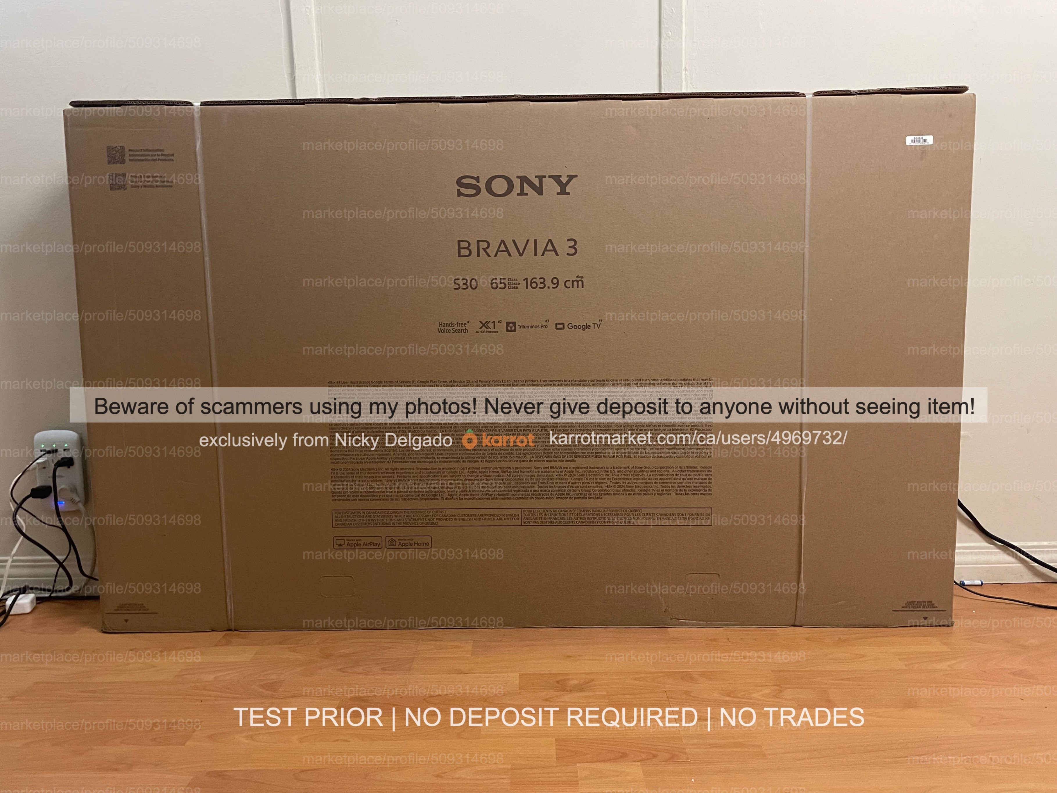 BNIB - Sony Bravia 3 65" K65S30B 4K HDR LED Smart Google TV - photo 2