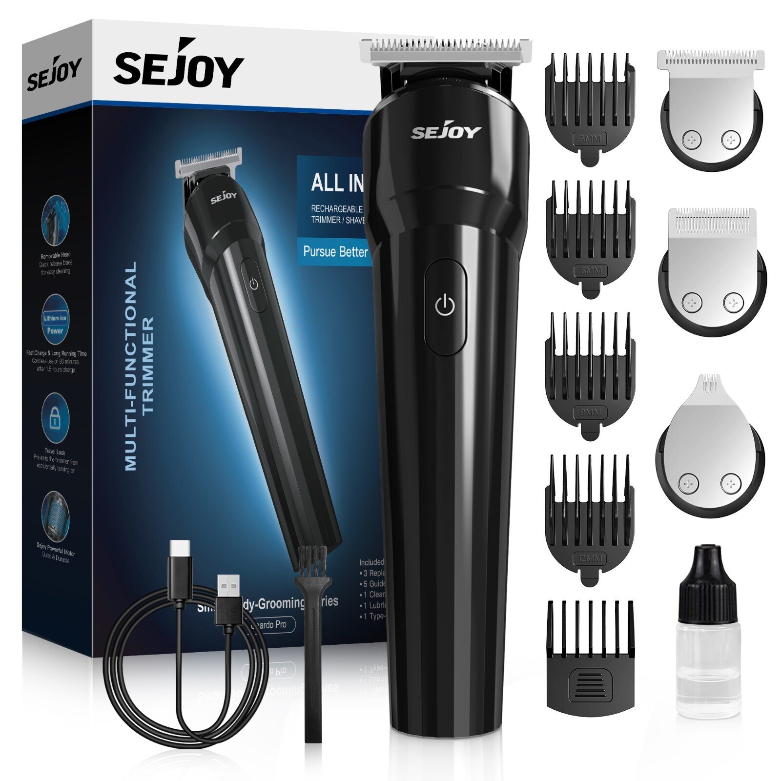 Sejoy Electric Hair Trimmer Cordless Professional Cutter Men