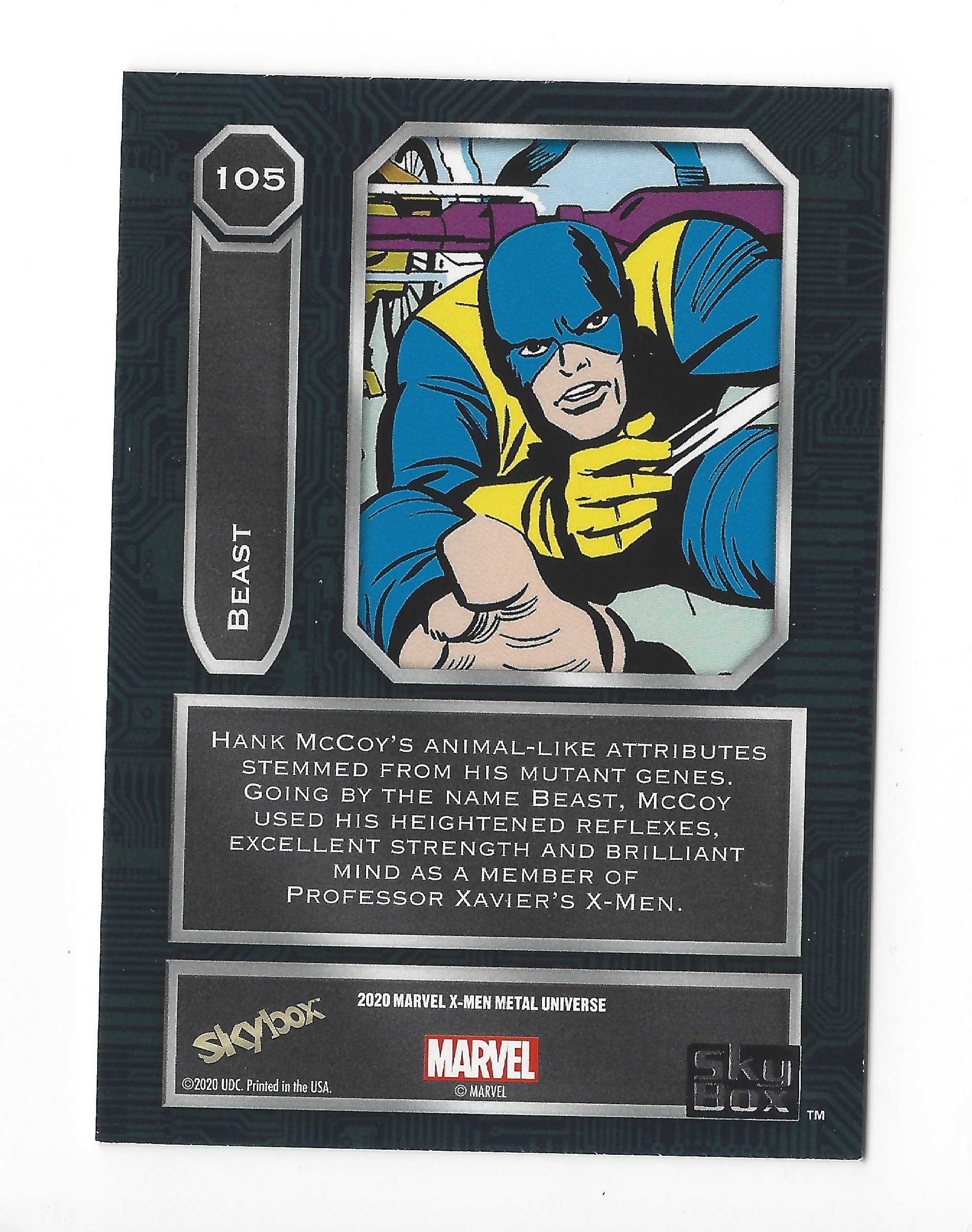 2020 Marvel X-Men Metal Universe SP #105 Beast - photo 2