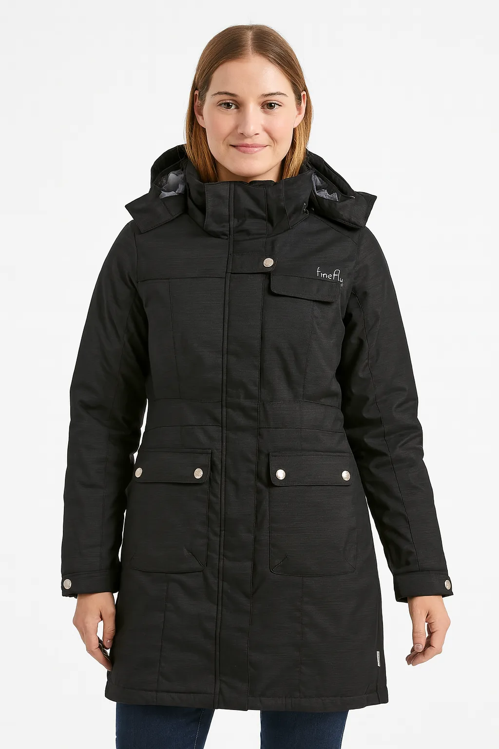 🧥Womens Black FIREFLY Long Winter Parka Jacket, Ski Coat, Sz (M)