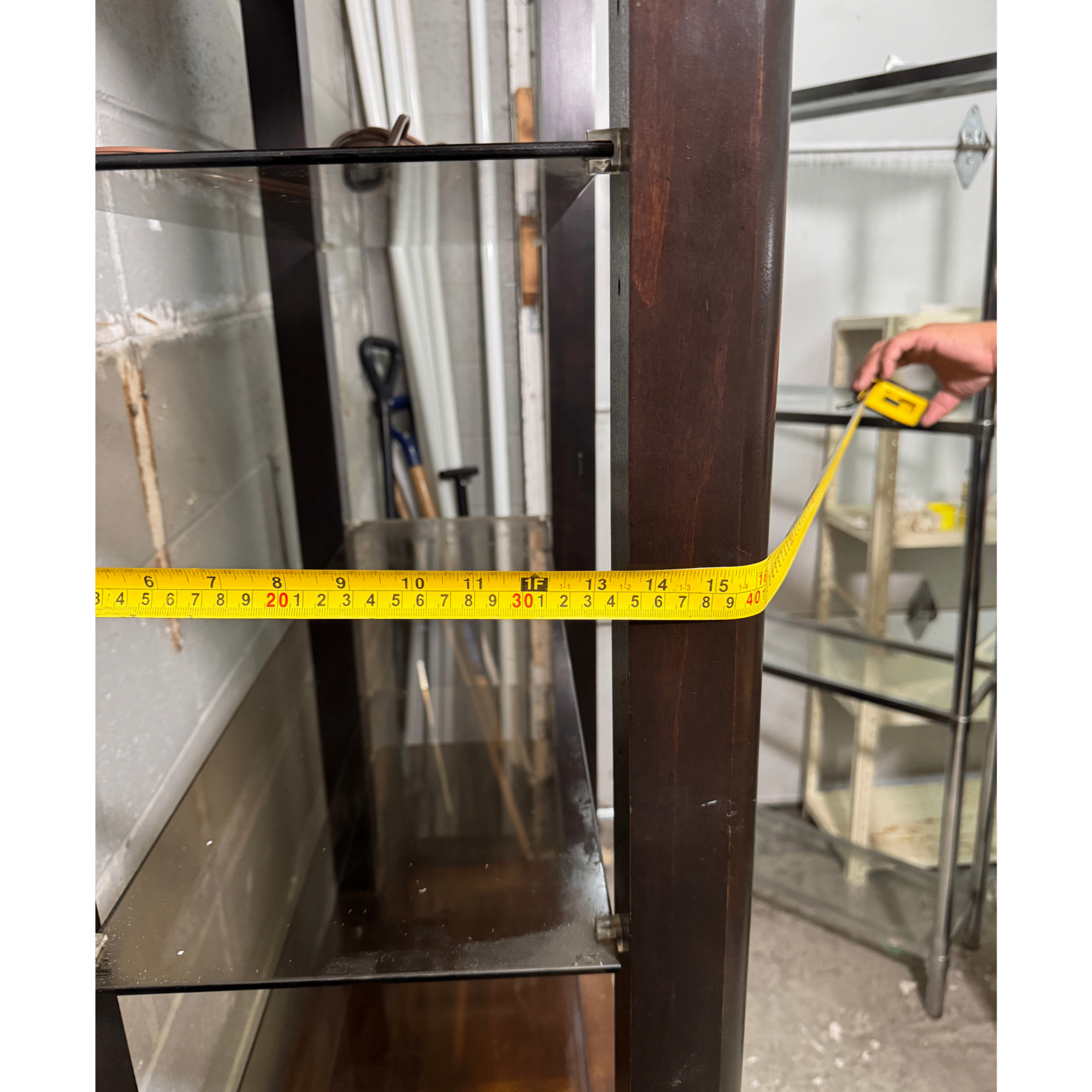 Brown Wood & Glass Display Shelf - photo 5