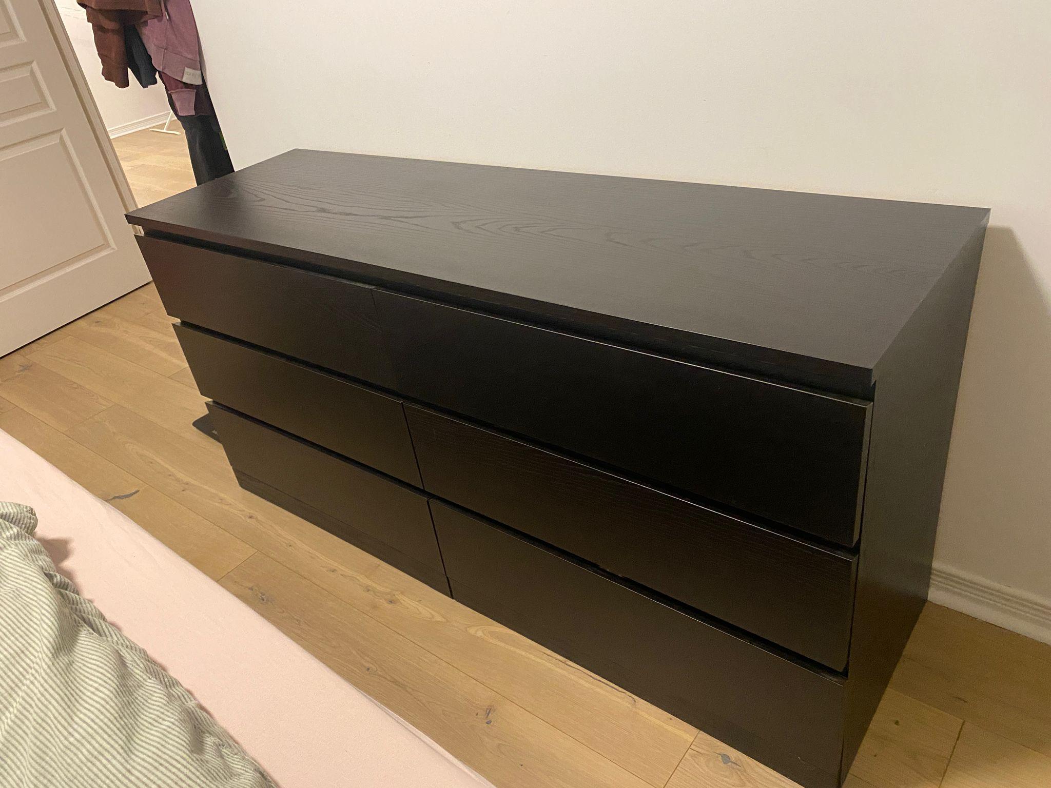 Ikea Drawer MALM 160x78 black-brown