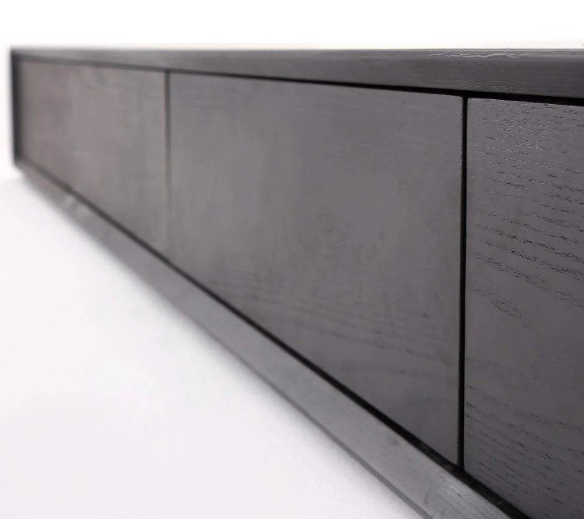 Modern 79 Inch / 200 cm Black TV Stand Console with 4 Drawers - photo 3