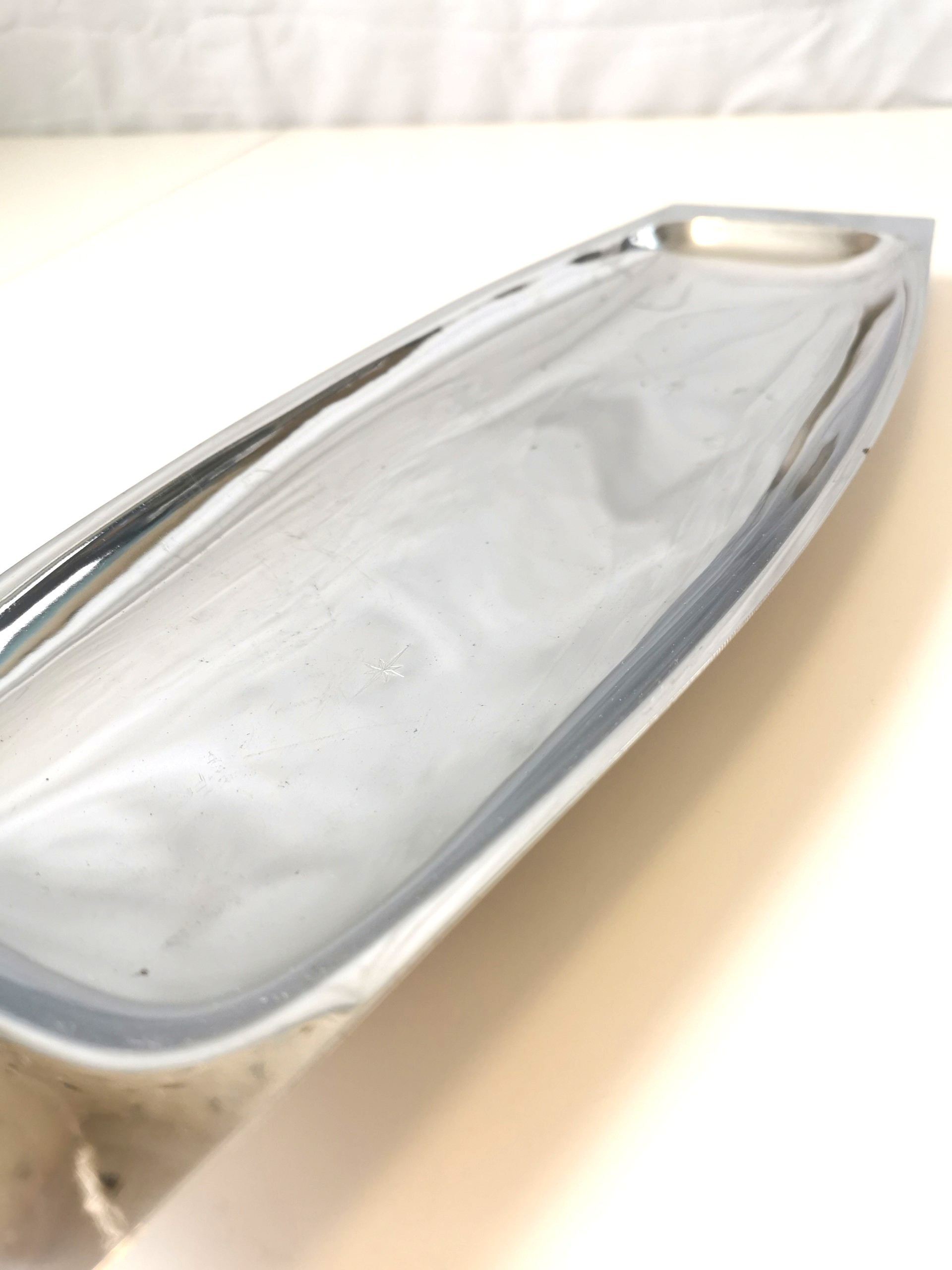 1950s Chrome Atomic Starburst Serving Tray 16.5" Long Japan - photo 2