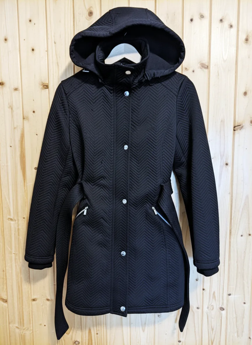 Womens Weatherproof Winter Jacket, Quilted Coat Hooded Belted, S image indicator(7)