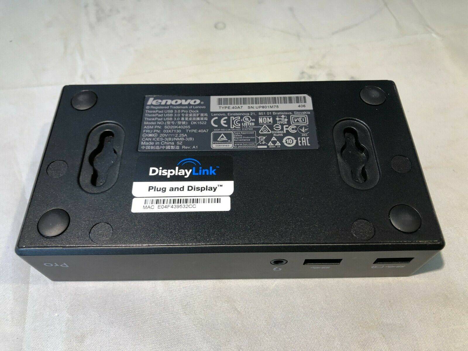 Lenovo ThinkPad USB 3.0 Pro Dock, Type: 40A7, DK1522 - photo 5
