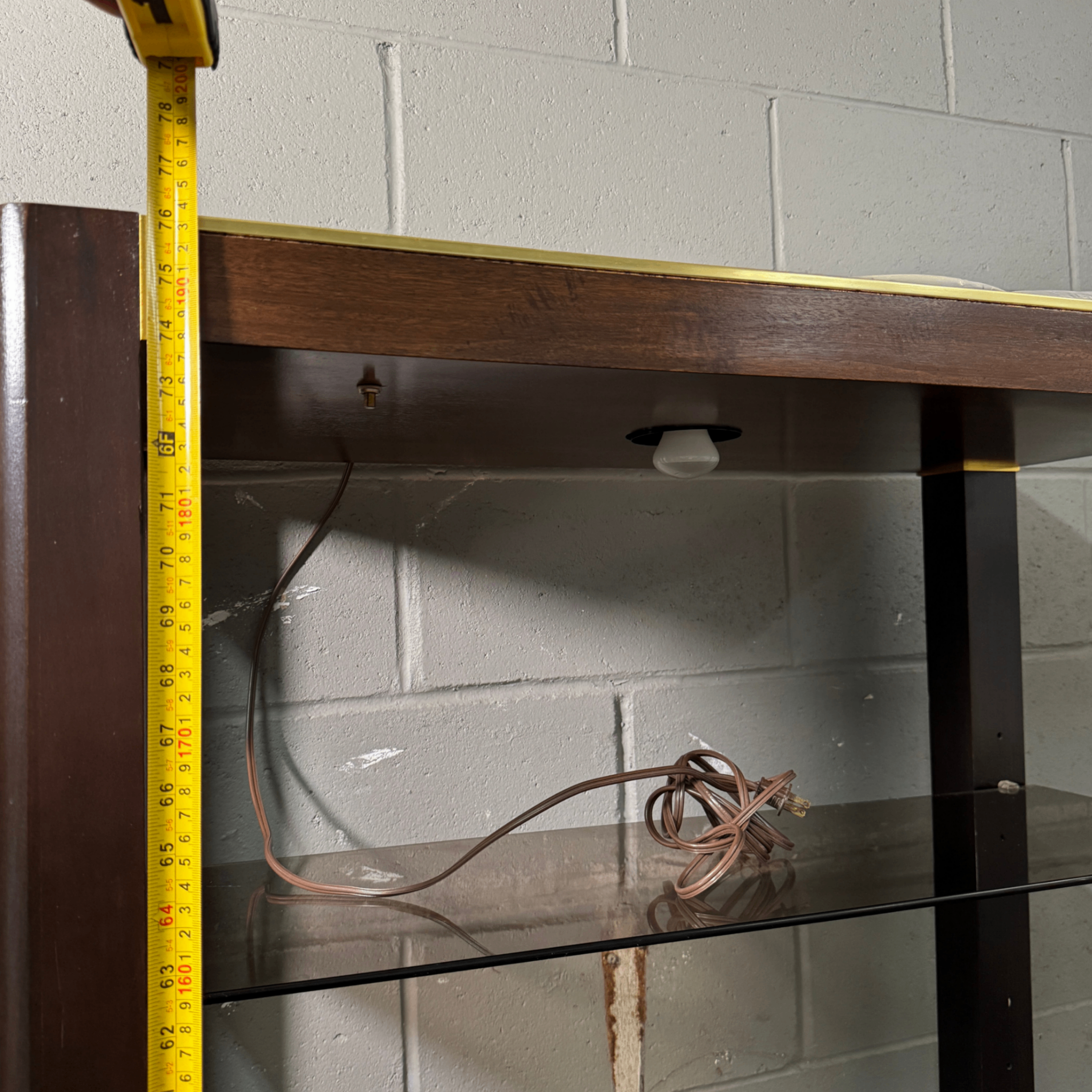 Brown Wood & Glass Display Shelf - photo 3