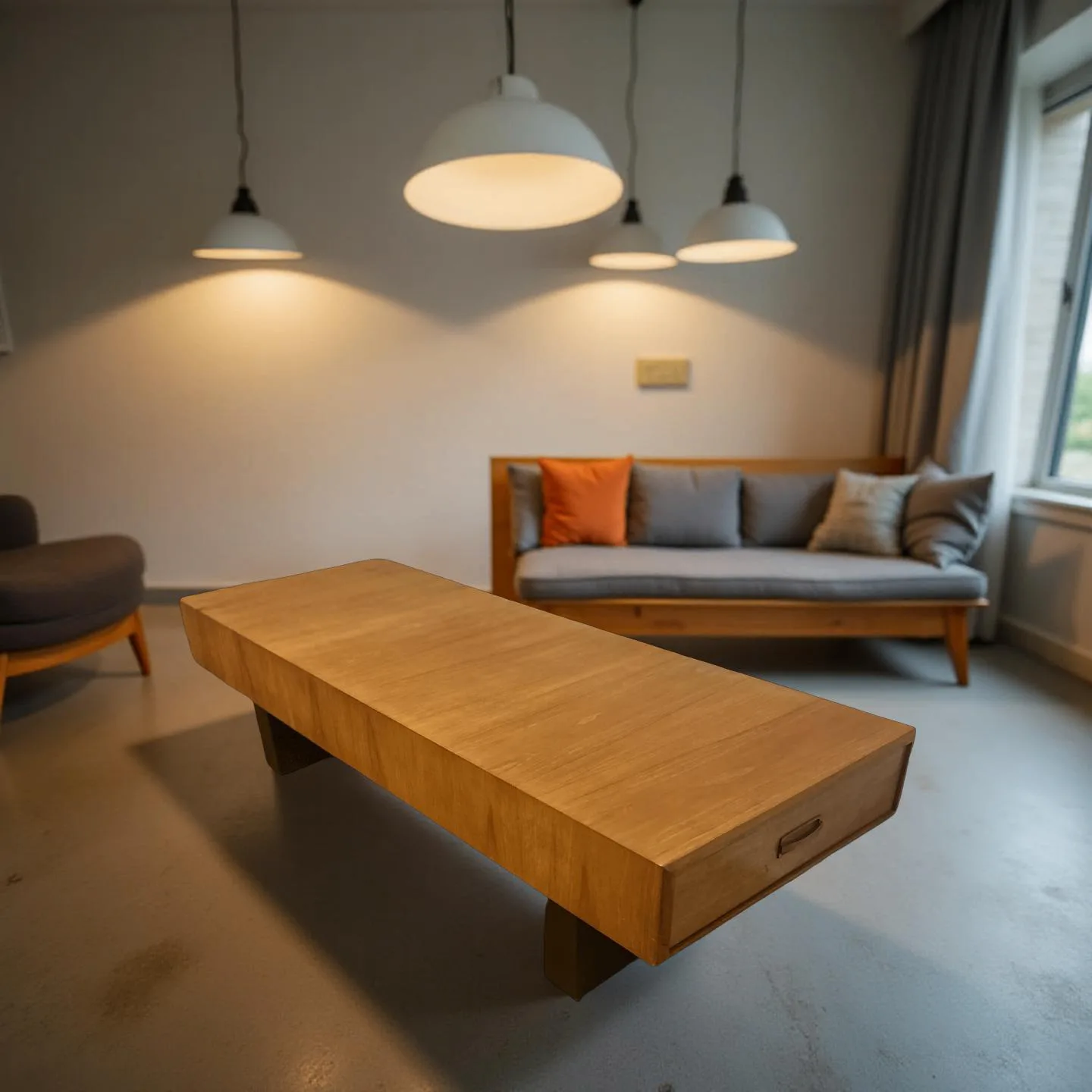 Mid Century Modern Teak Coffee Table with Drawers