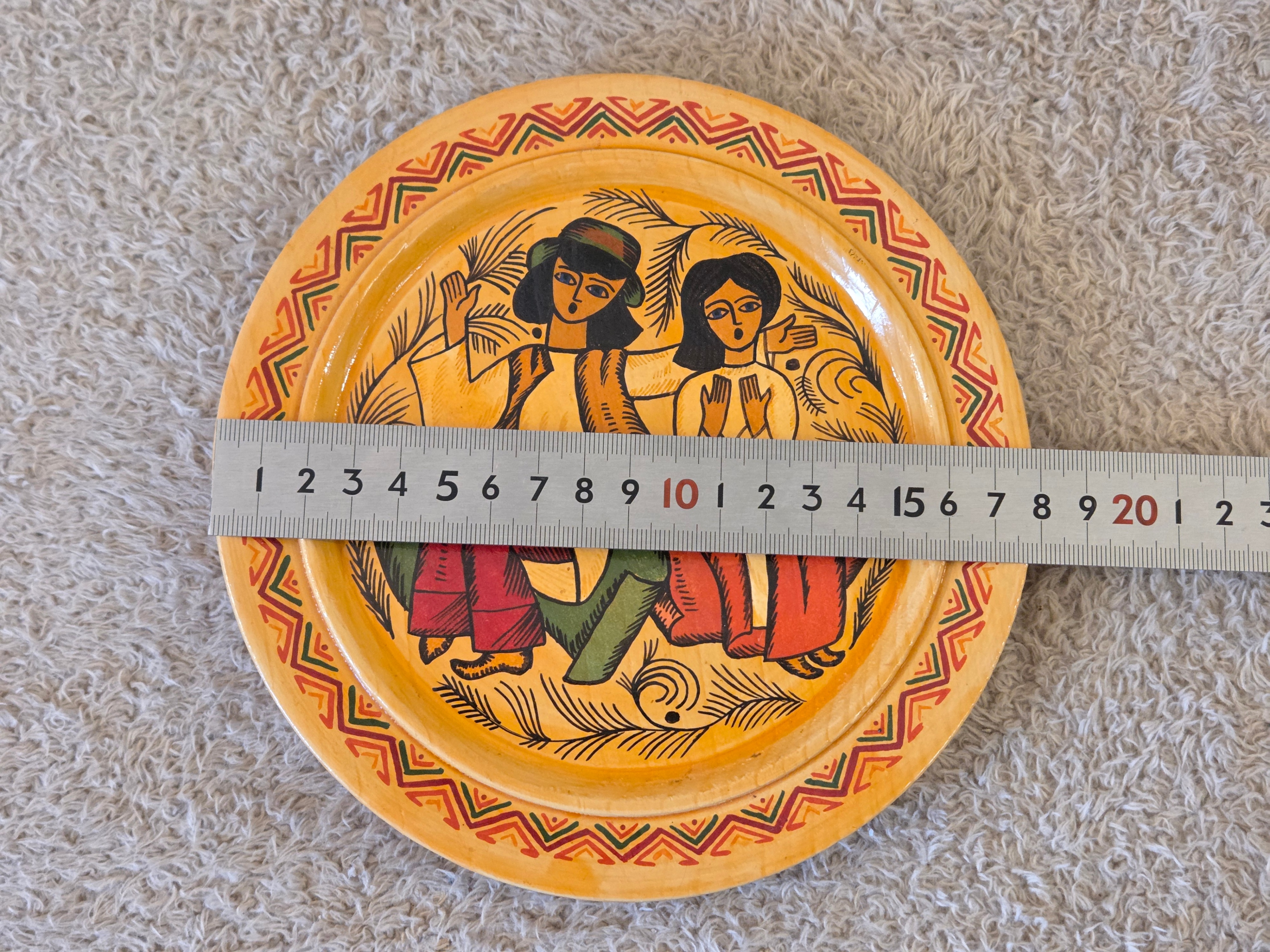 Hand-painted wooden wall plate, folk art, 23 cm - photo 3
