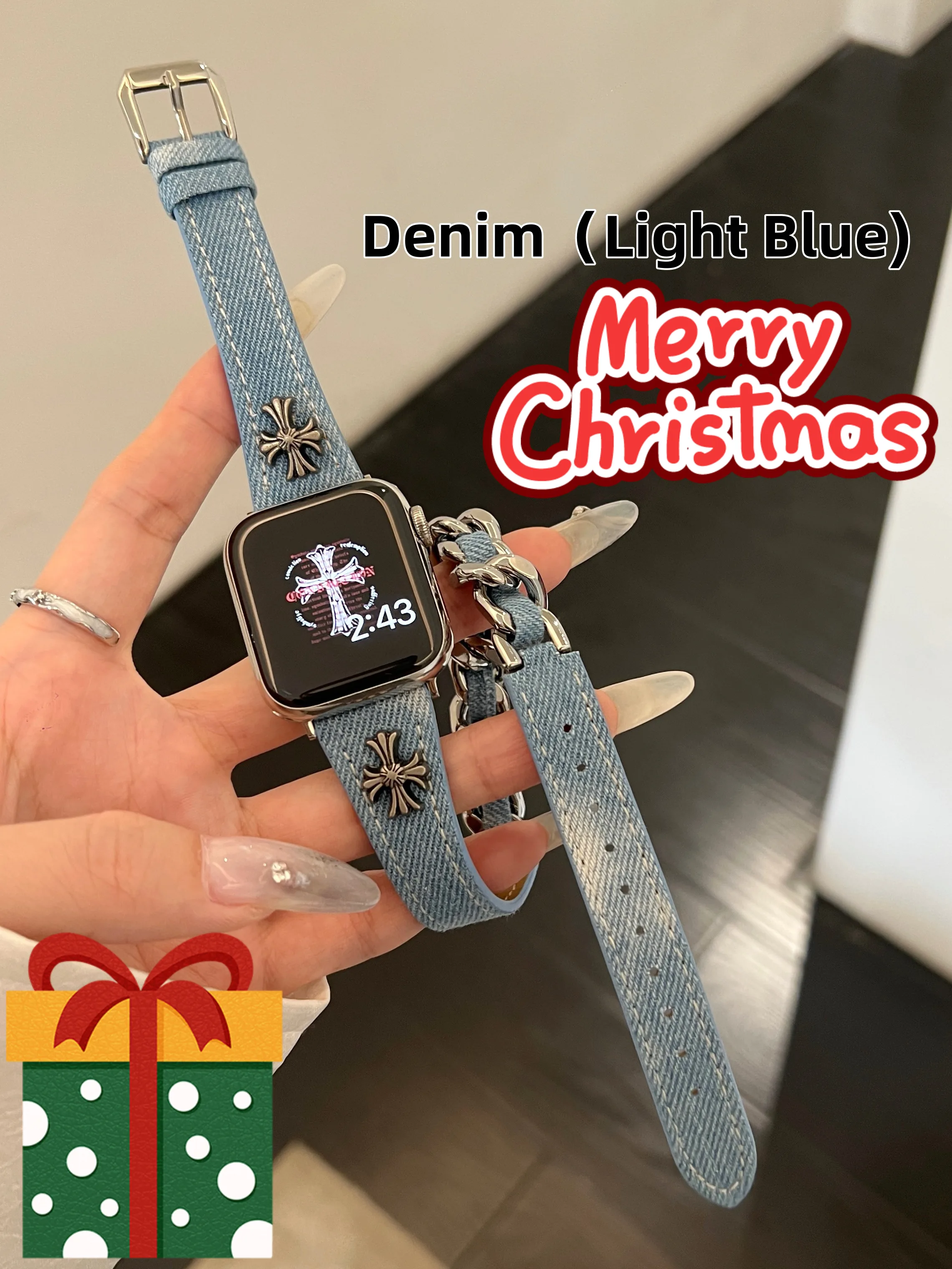 08-LB Denim Light Blue Replacement iWatch Strap