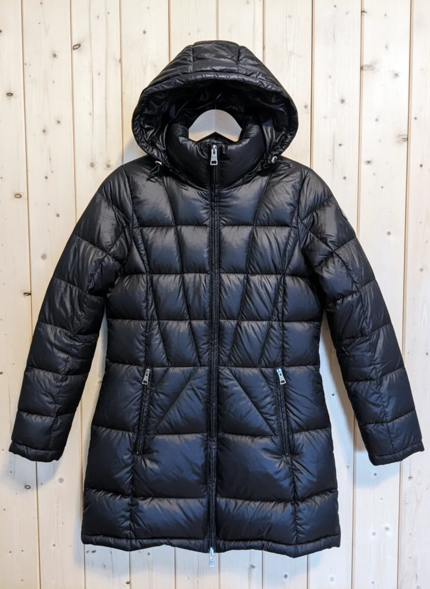 ANDREW MARC Women Blck Packable Duck Down Puffer Winter Jacket S image indicator(4)