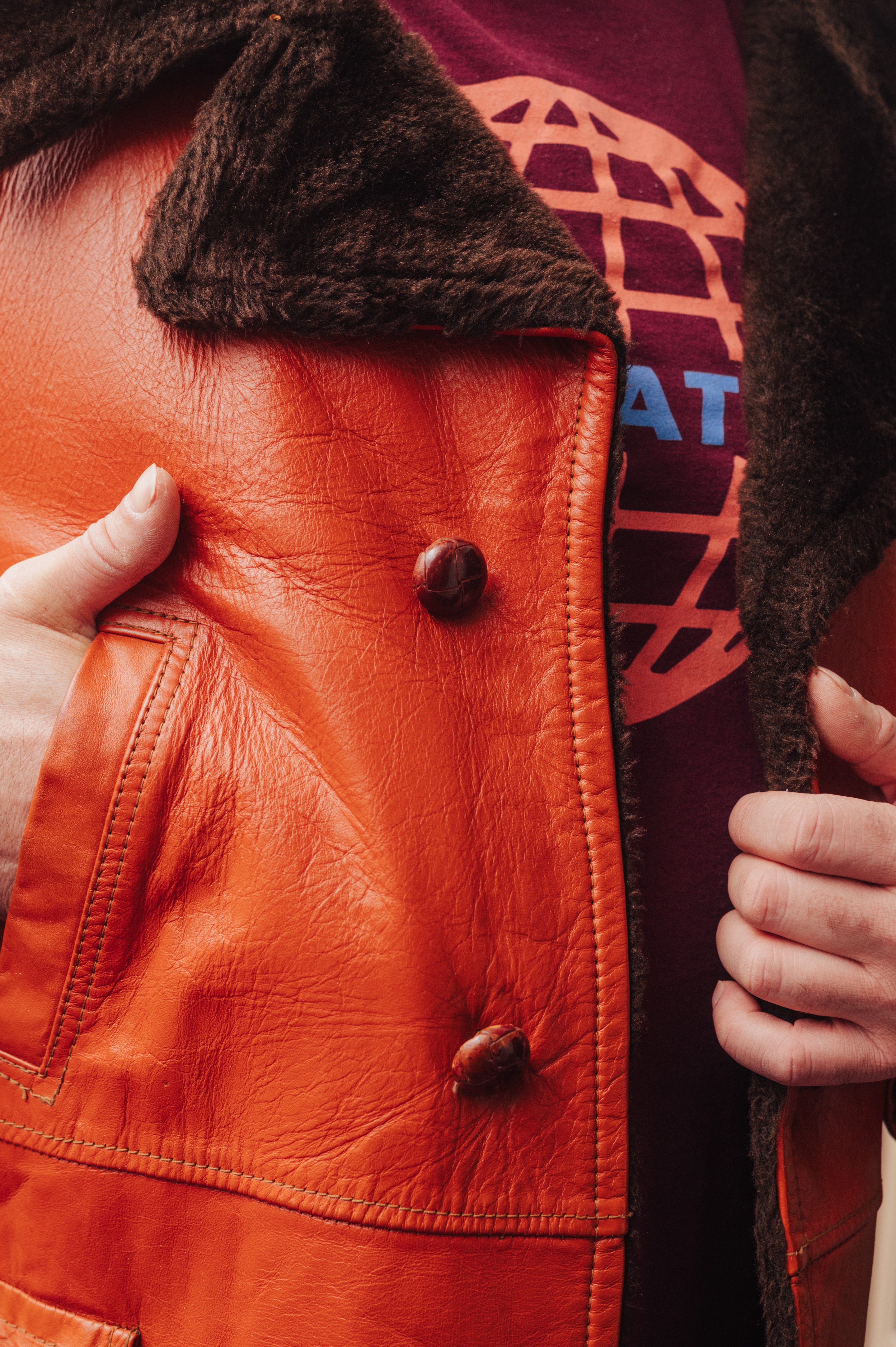 70's Vintage William Barry Leather Jacket- Shearling Lined - photo 3