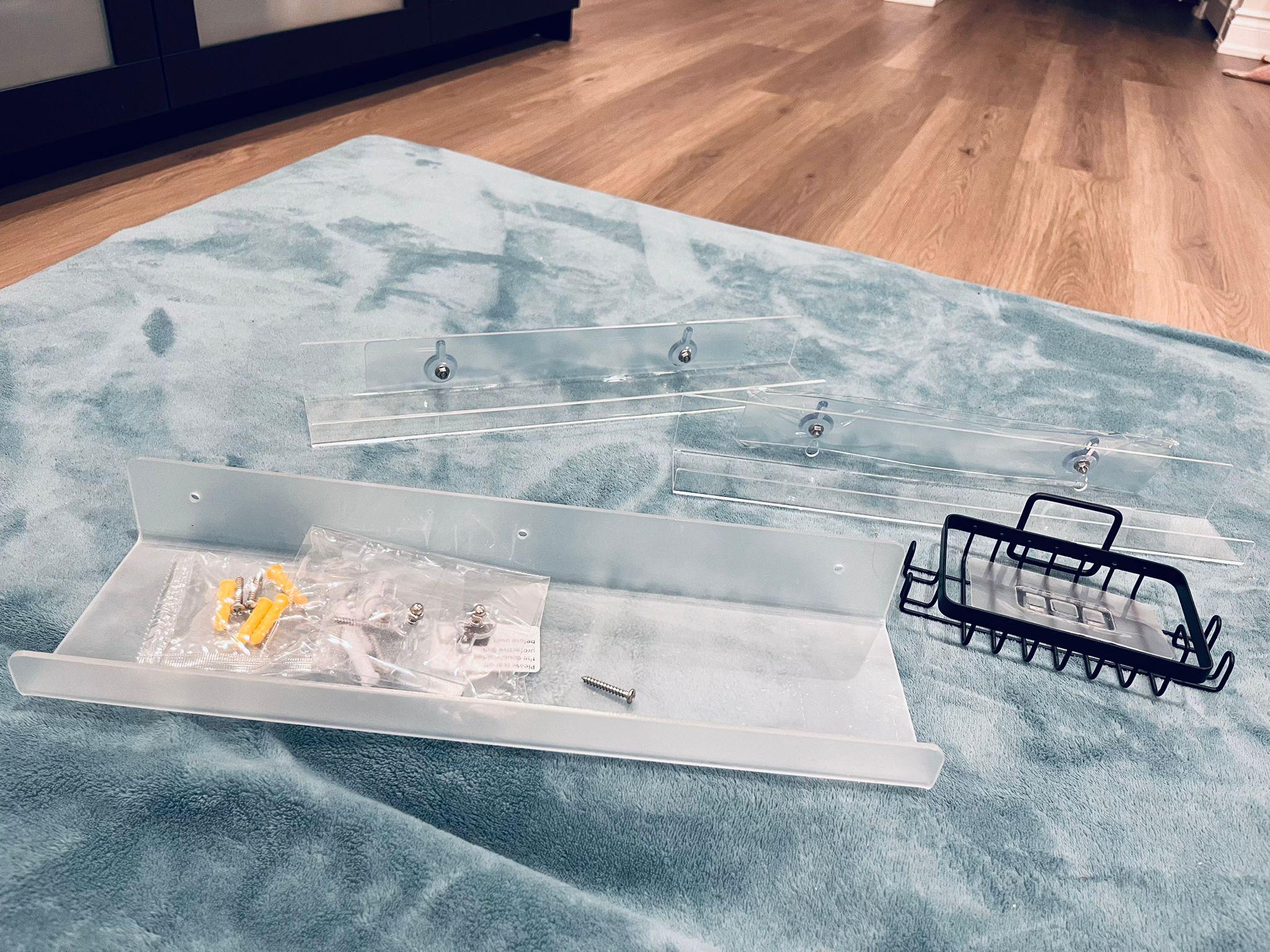 Acrylic Floating shelves with adhesive and Screws - 4