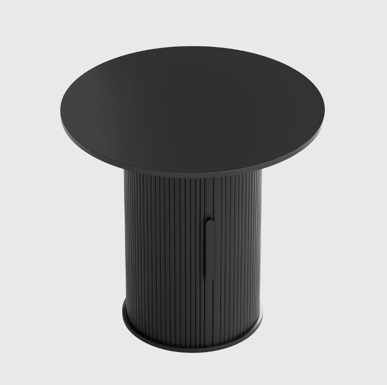 Round Black Accent Dining Table with Storage (New in box) - photo 2