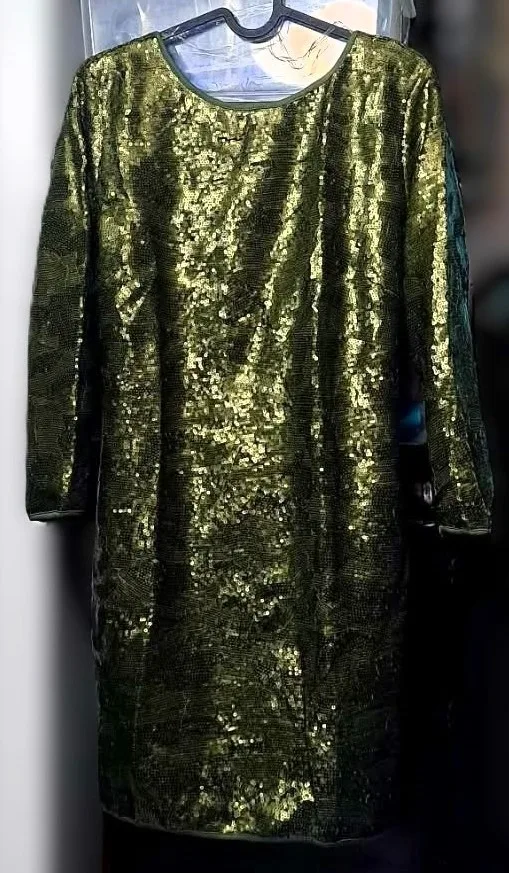 New Sequined Shift Tunic Above the Knee Dress #Cleanout