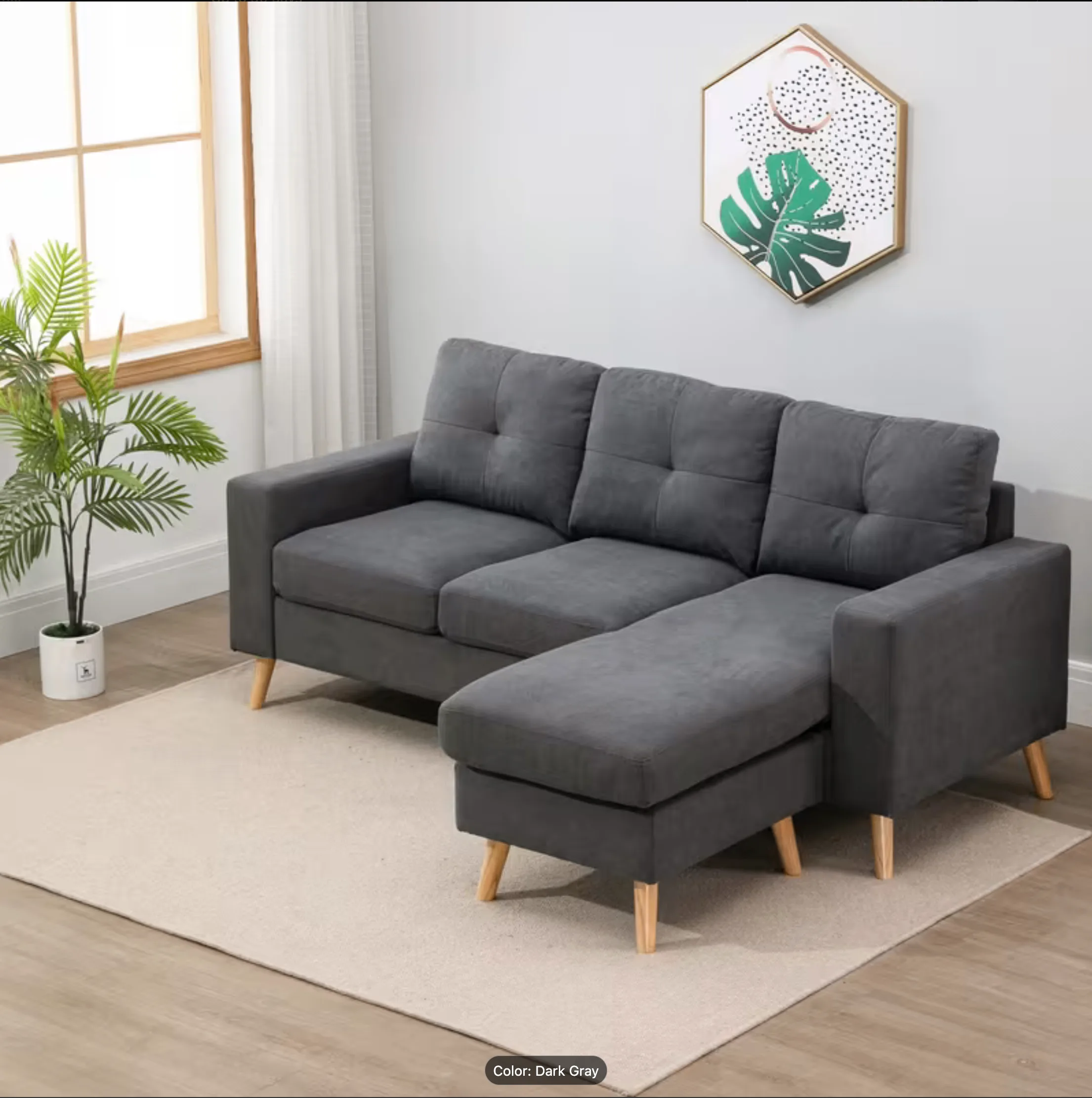 HOMCOM Modular Sectional Sofa – L-Shape with Reversible Chaise