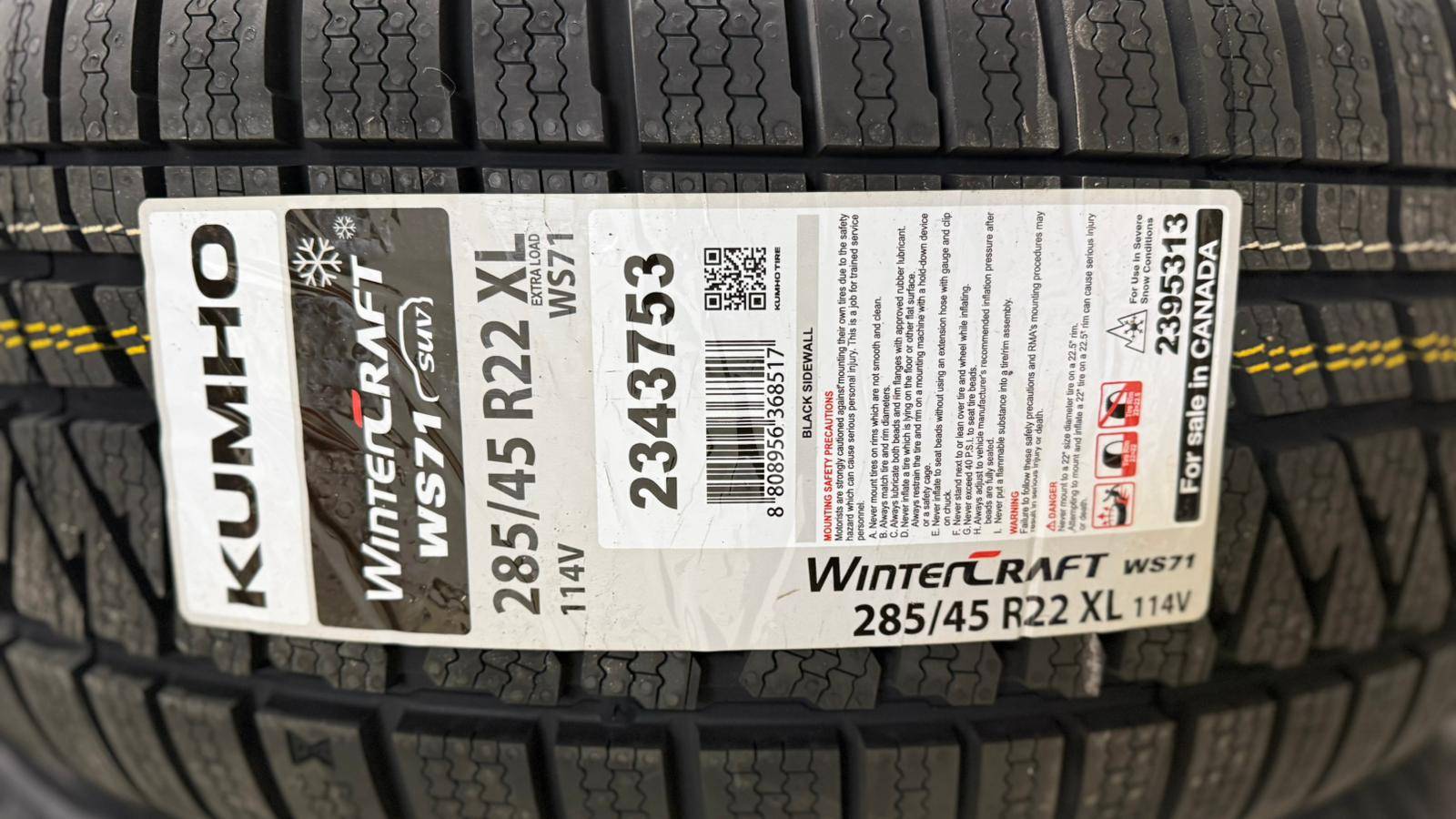 NEW 285/45/R22 Kumho snows–Tahoe/Yukon/Escalade/Sierra/Silverado - photo 2