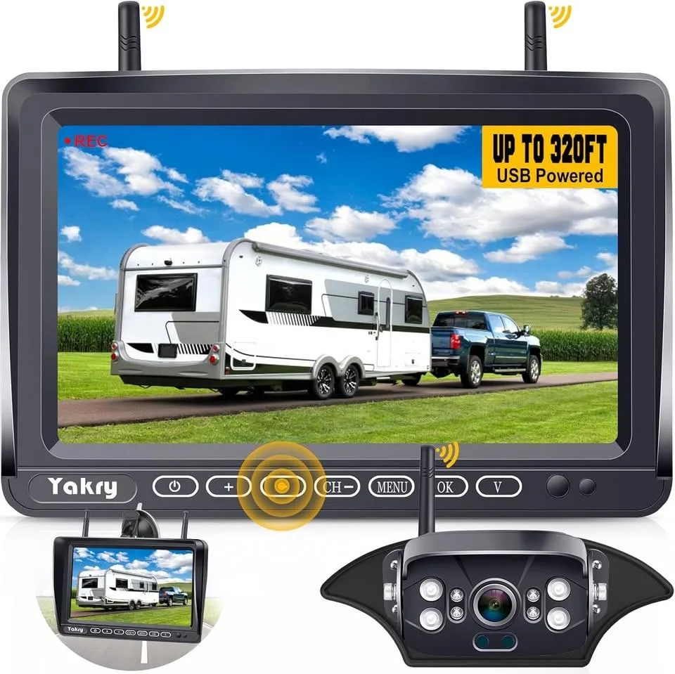 Backup Camera Wireless Plug and Play 7'' Touch screen