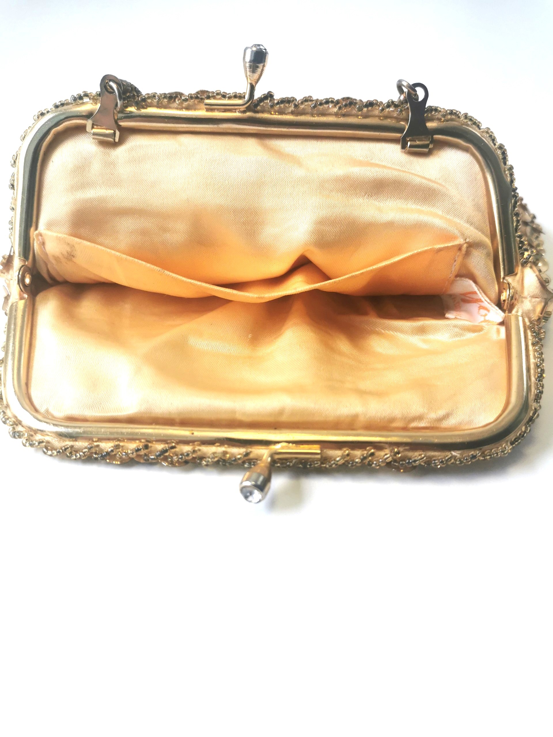 1960s Goldco Gold Beaded & Sequined Evening Clutch Purse - photo 5