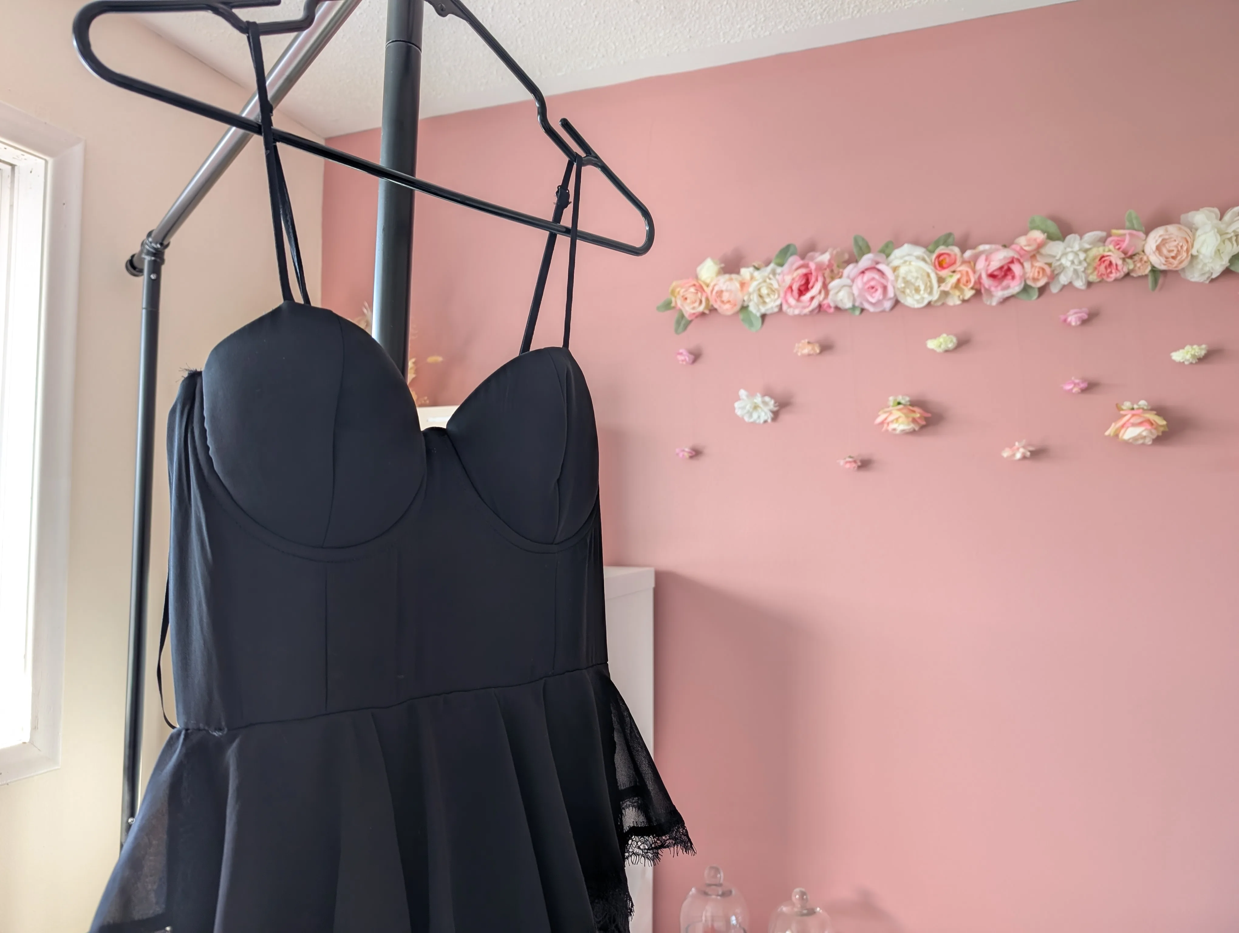 Size Small Black Ruffled Lace Dress