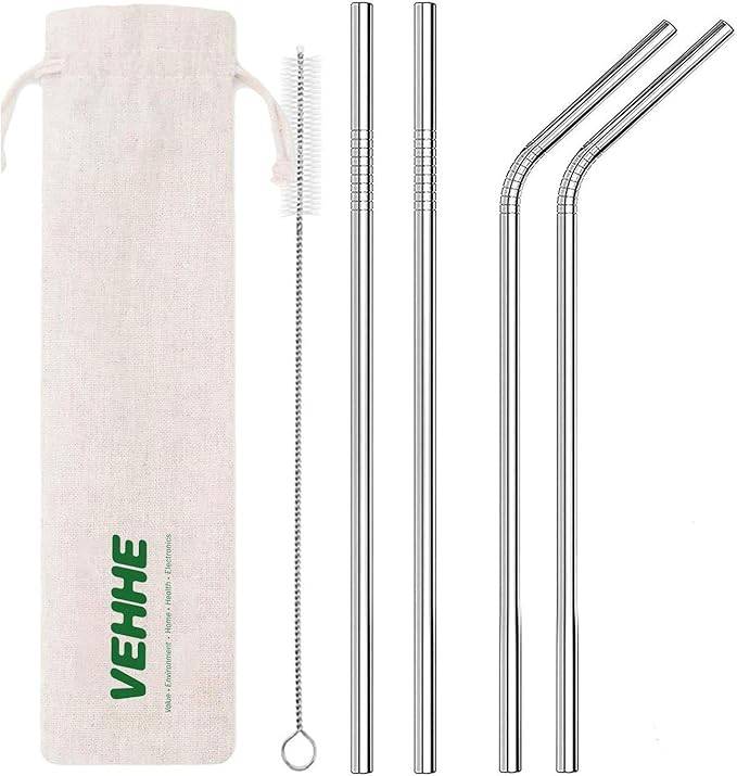 Reusable Metal Straw with Carrying Pouch – Eco-Friendly