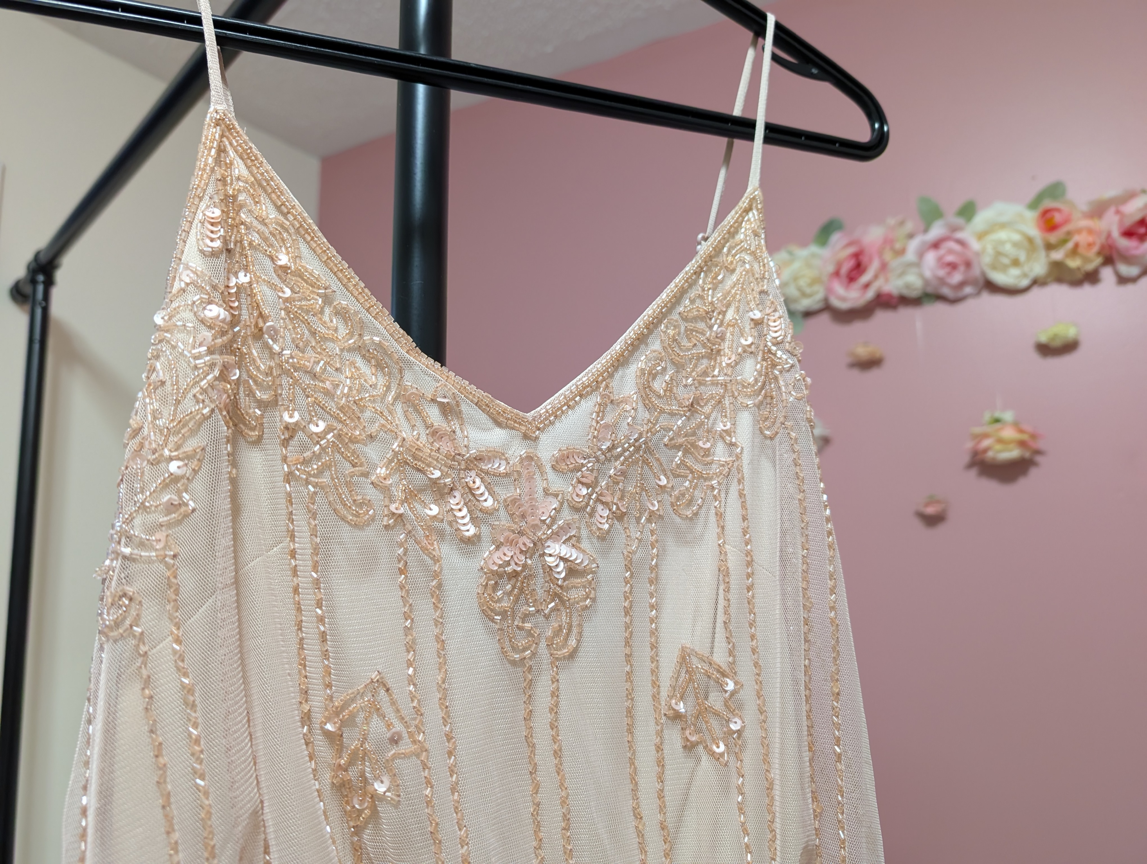 Size XS Light Pink Beaded Maxi Dress - photo 2
