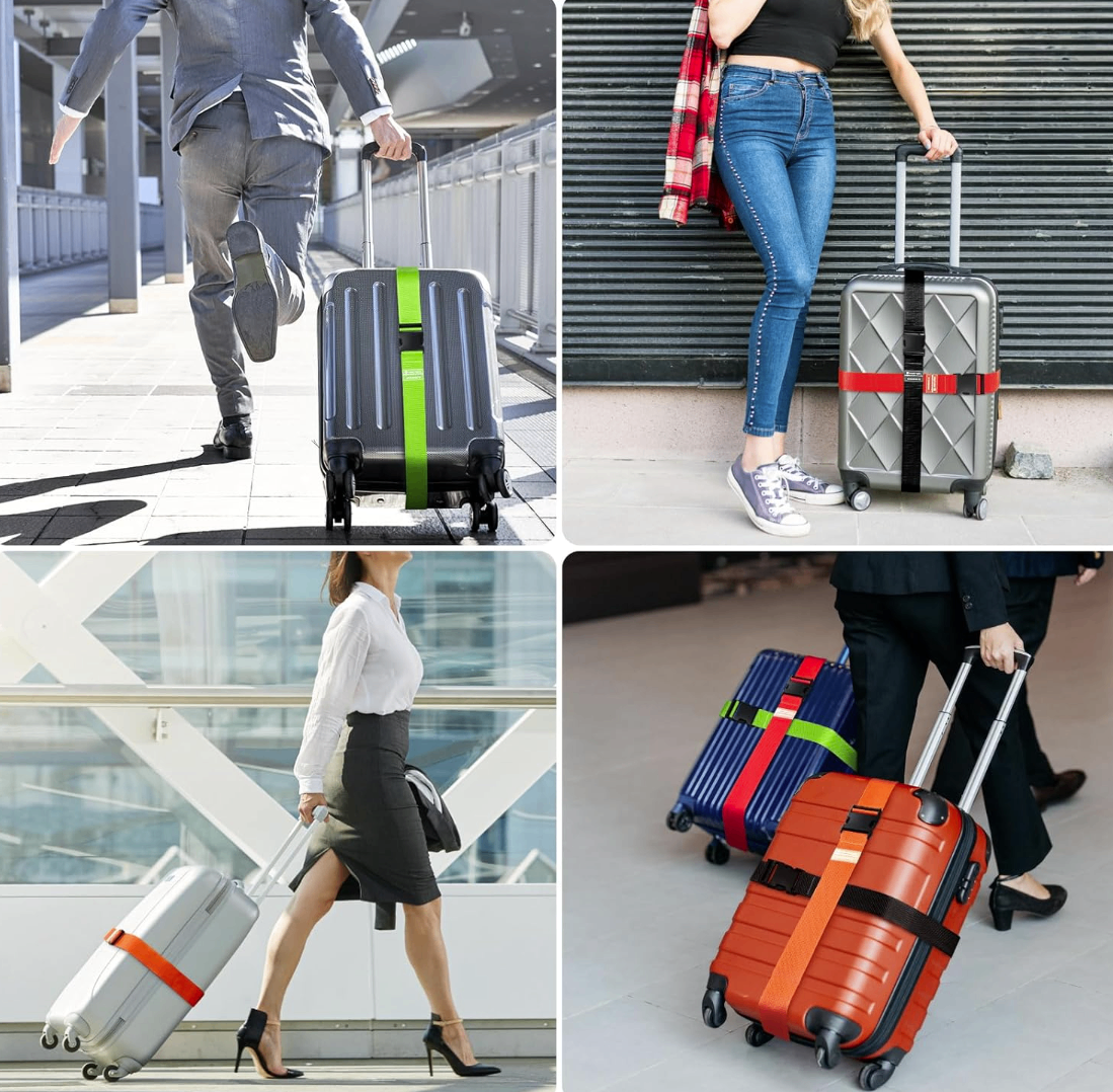 2 Adjustable Luggage Straps – Black & red– New - photo 4
