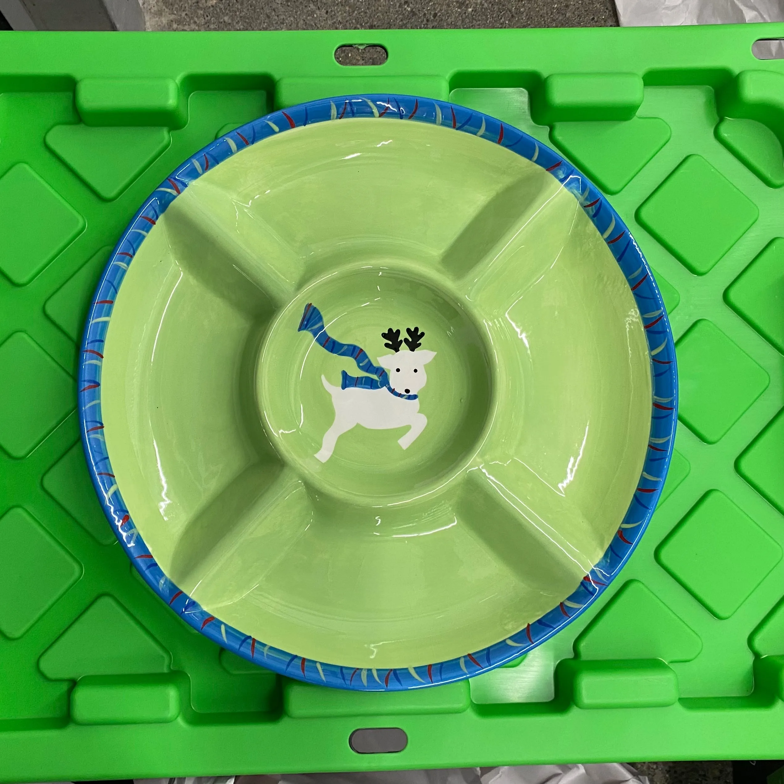 Christmas Reindeer Divided Serving Platter