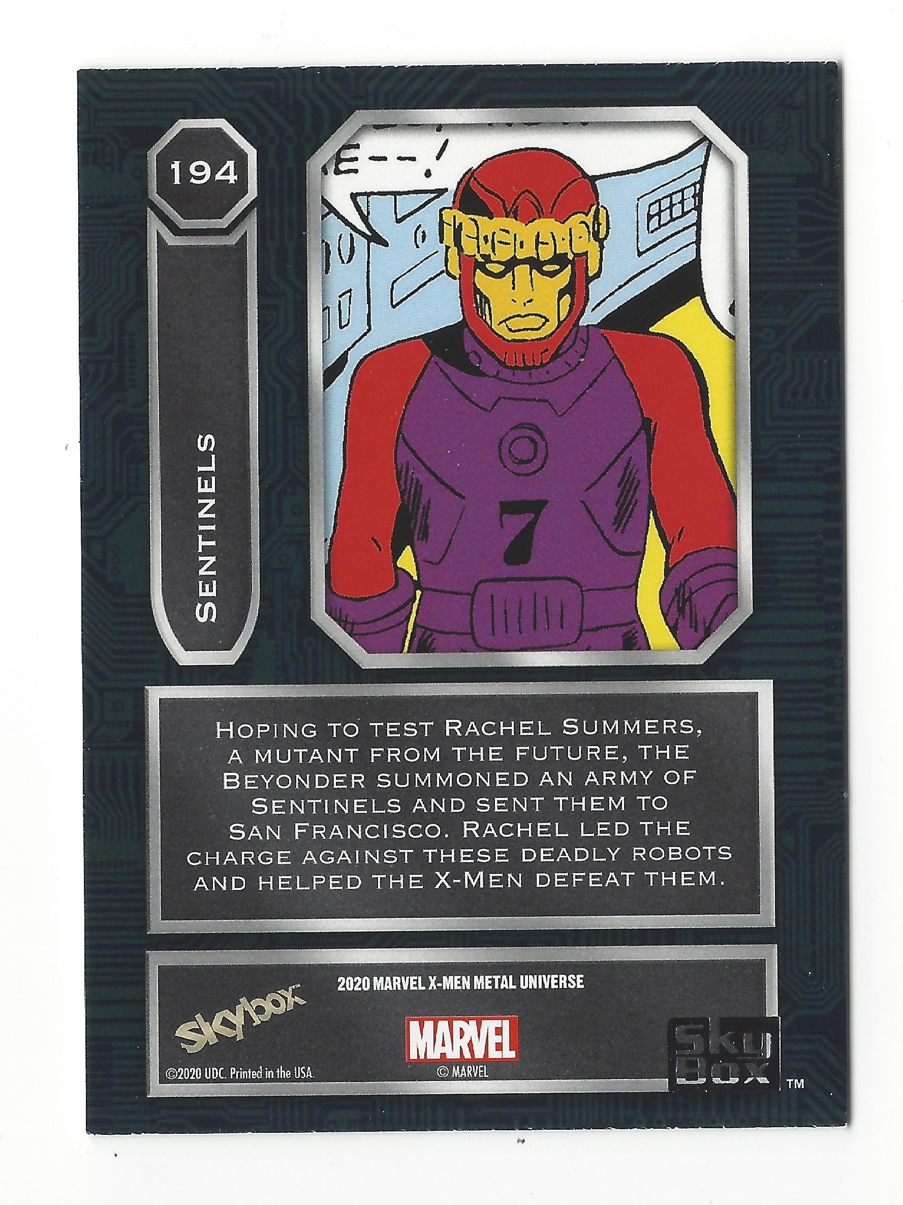 2020 Marvel X-Men Metal Universe SP #194 Sentinels - photo 2